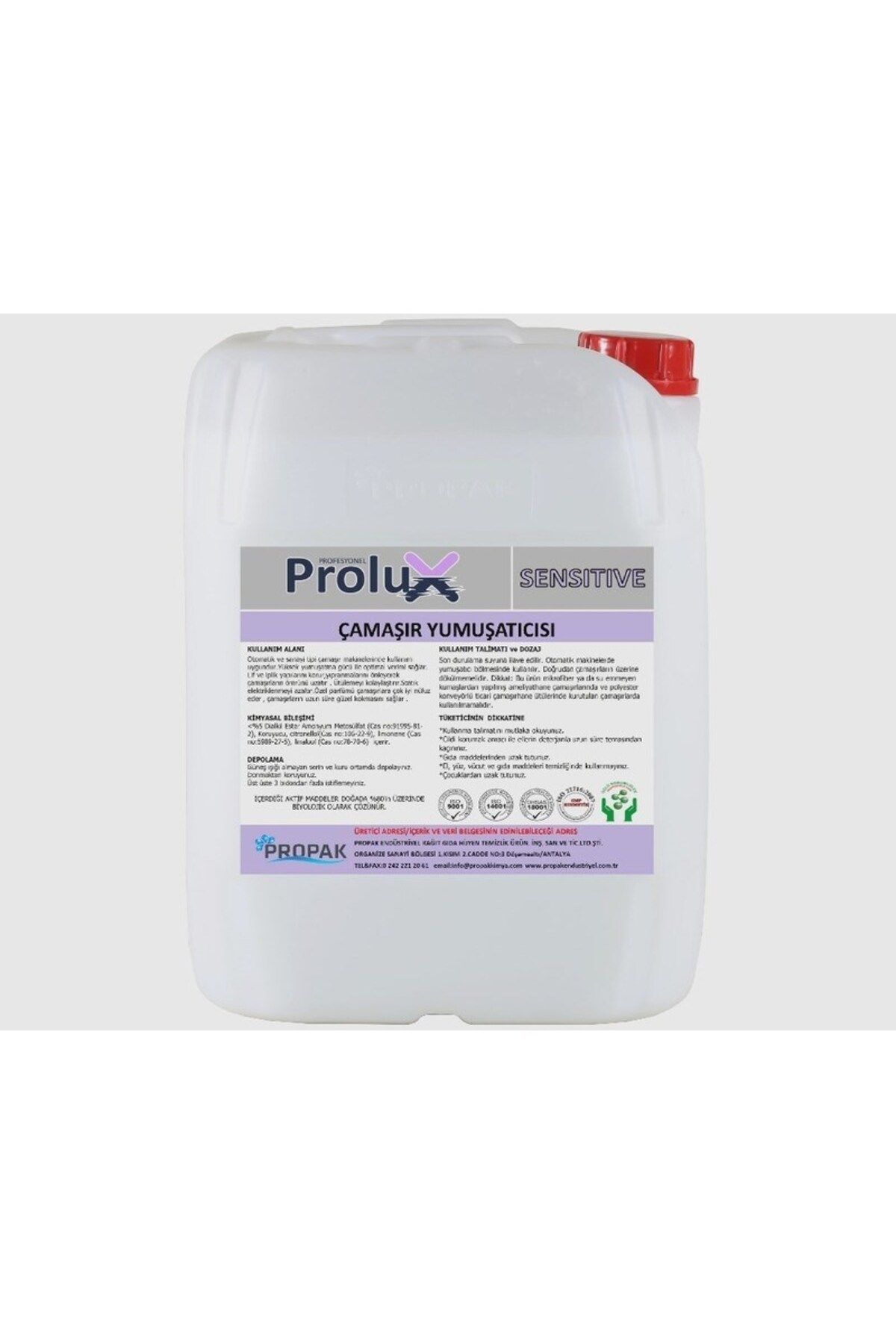 PROLÜX Çamaşır Yumuşatıcı Sensitive 20 kg 20,4 Lt