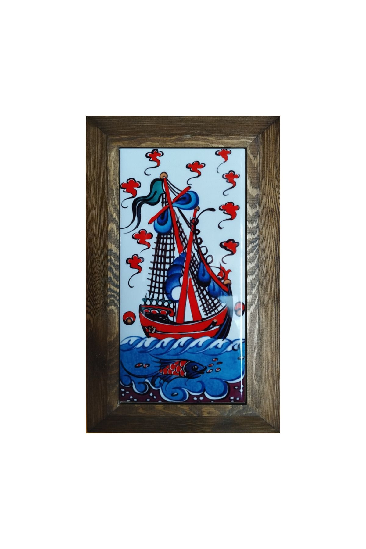 Ats Art Ahşap Çerçeveli Duvar Dekoru 25×16 cm Çini Figür