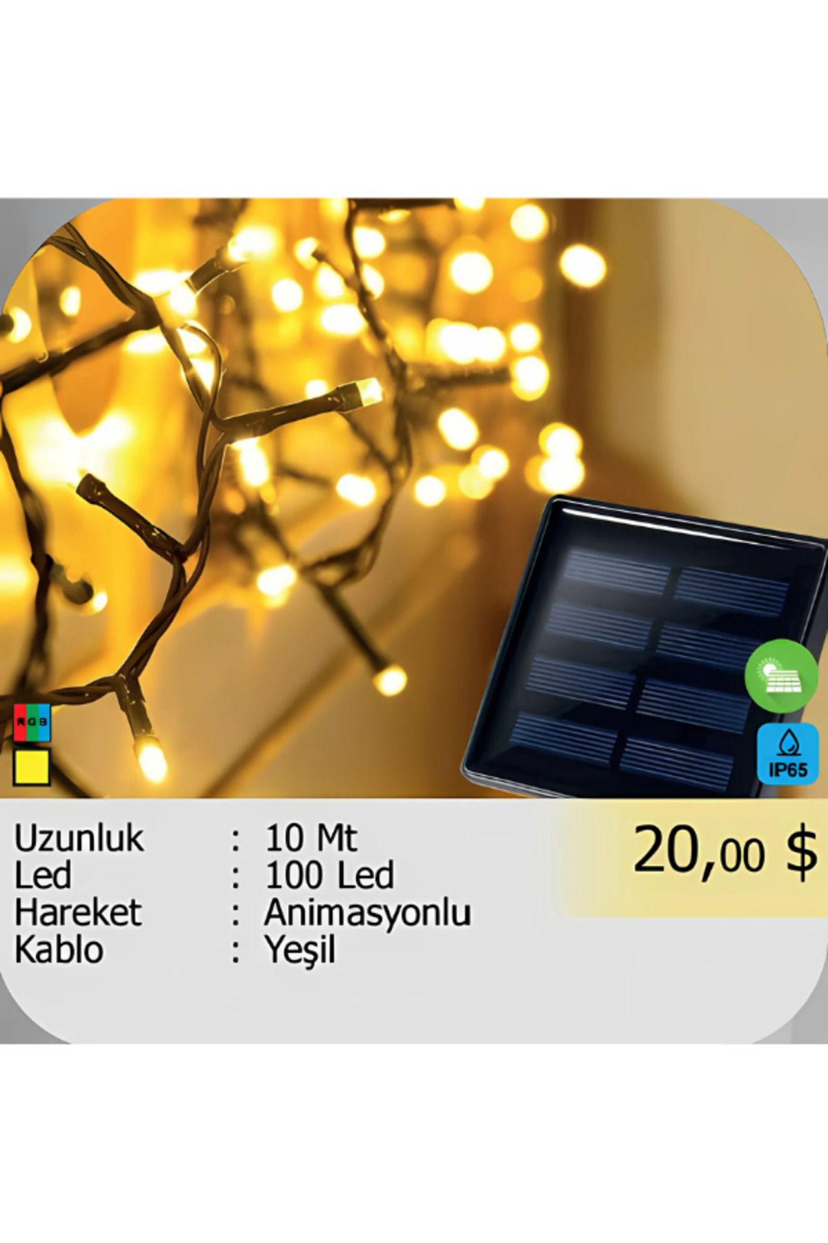 ELKHOUSE ElektrikHouse LED Peri Işığı 100 Led Animasyonlu 10 Metre