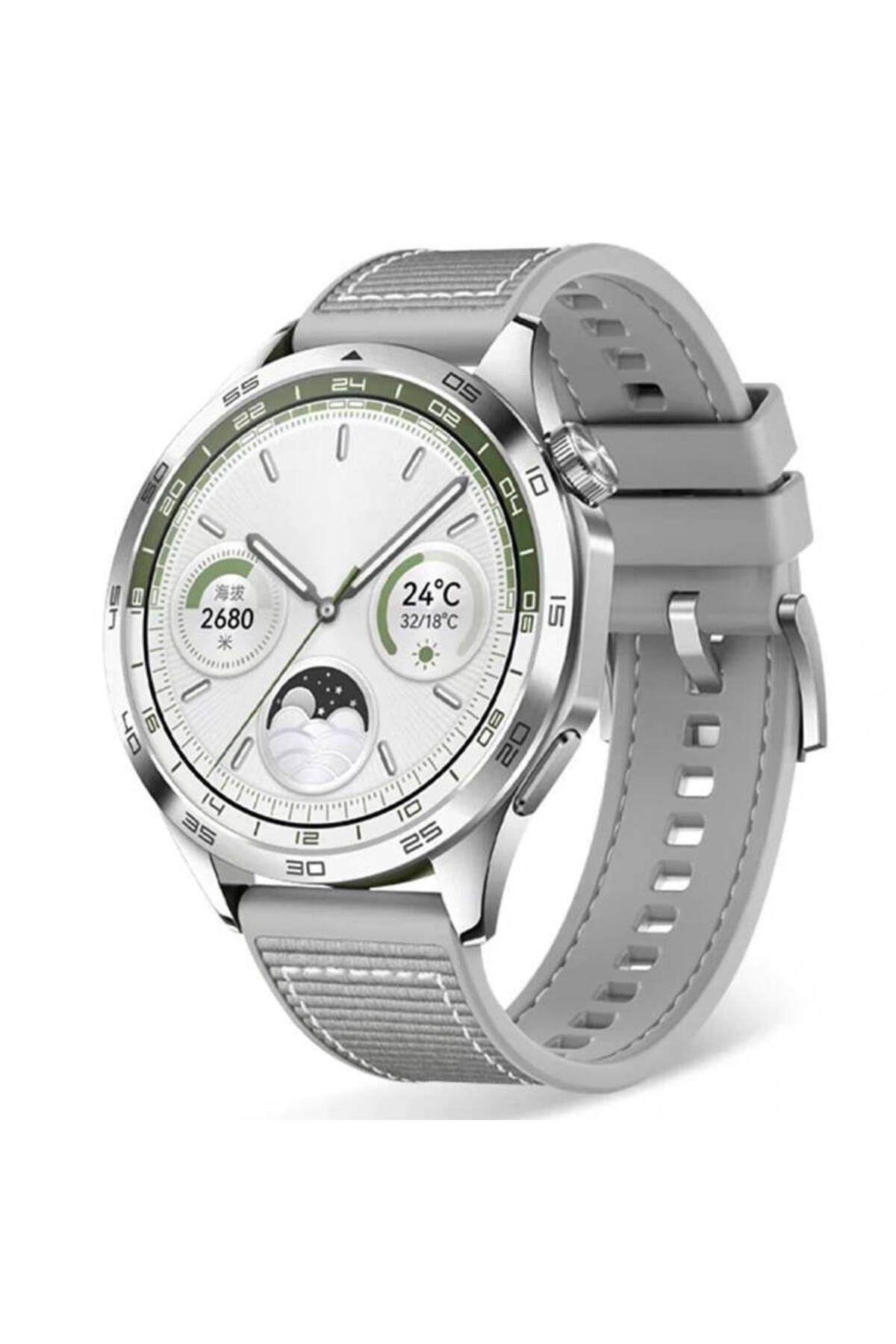 YTSGLOBAL Huawei GT2 46mm Uyumlu YTSG- KRD-102 22mm Silikon Kordon-Gri