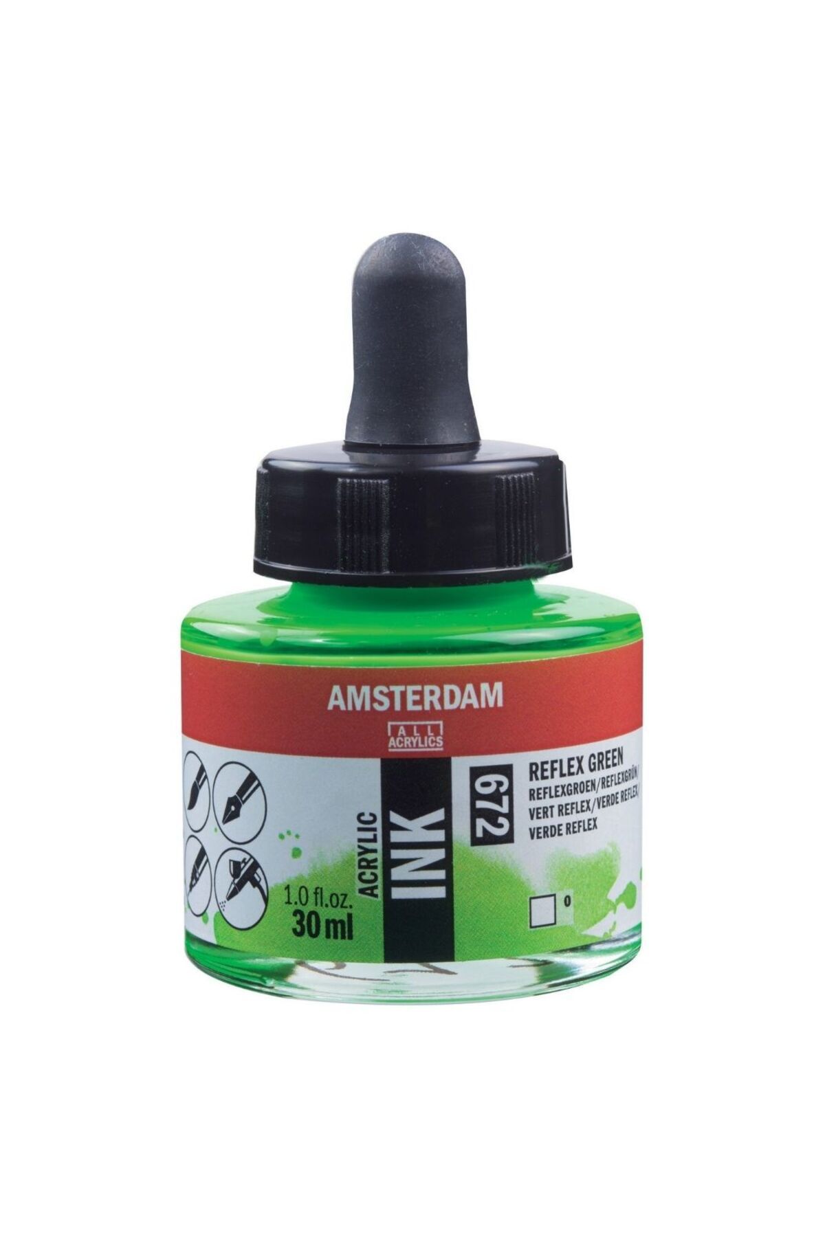 Amsterdam Sıvı Akrilik Mürekkep Boya 30ml 672 Reflex Green