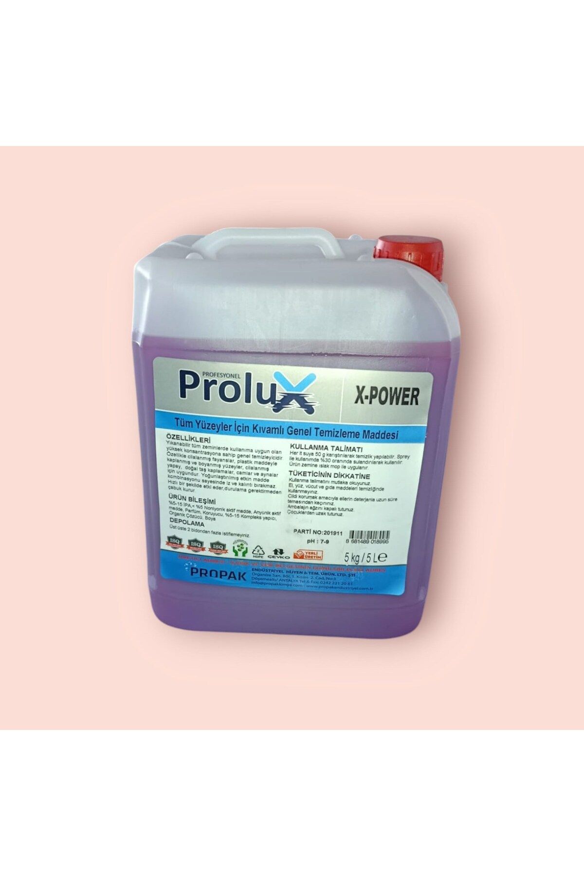 PROLÜX PROLUX X-POWER TÜM YÜZEYLER İÇİN KIVAMLI TEMİZLEME MADDESİ 5 lt