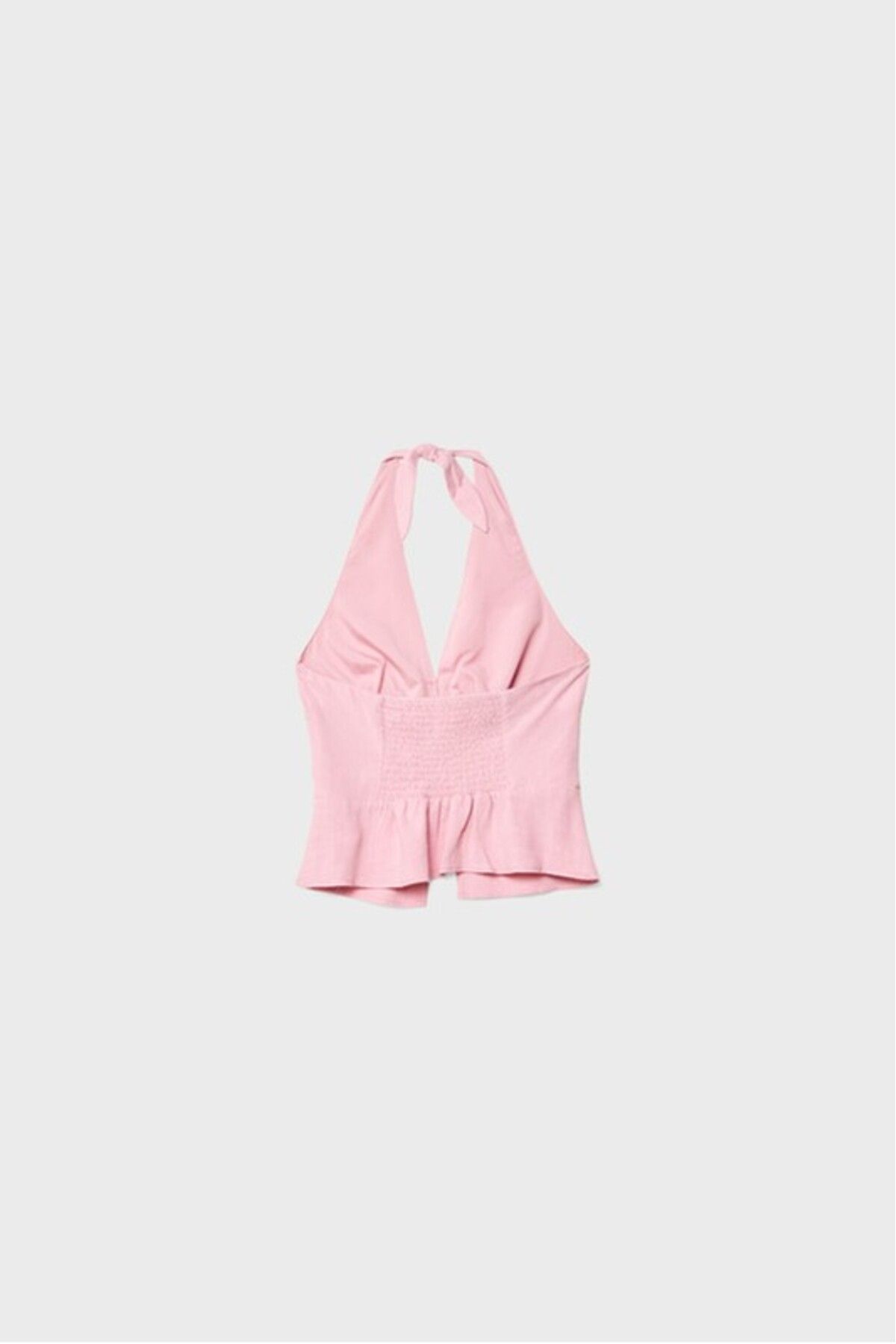 Stradivarius-Linen blend halter top with buttons 6