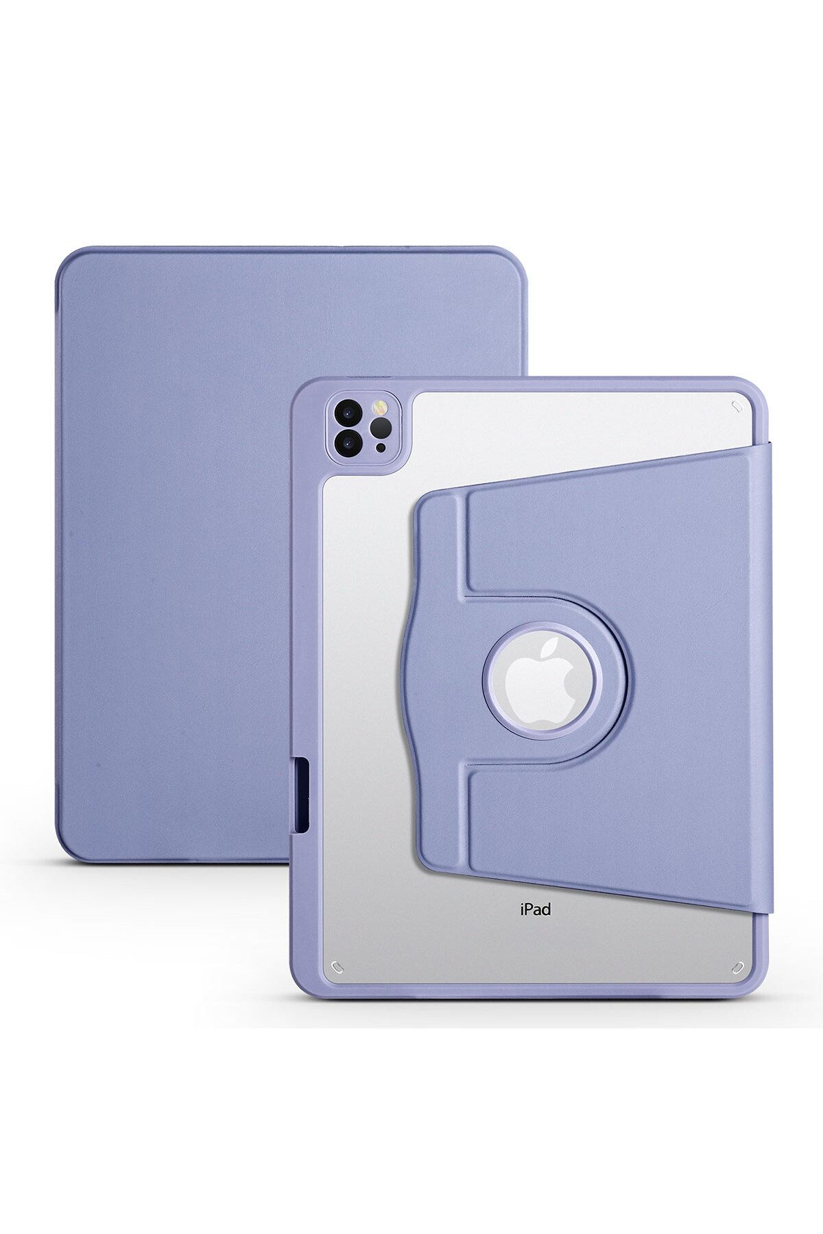 YTSGLOBAL iPad Air 11 2025 M3 Kılıf YTSG Termik Kalem Bölmeli Dönebilen Standlı Kılıf - Lavendery Gray