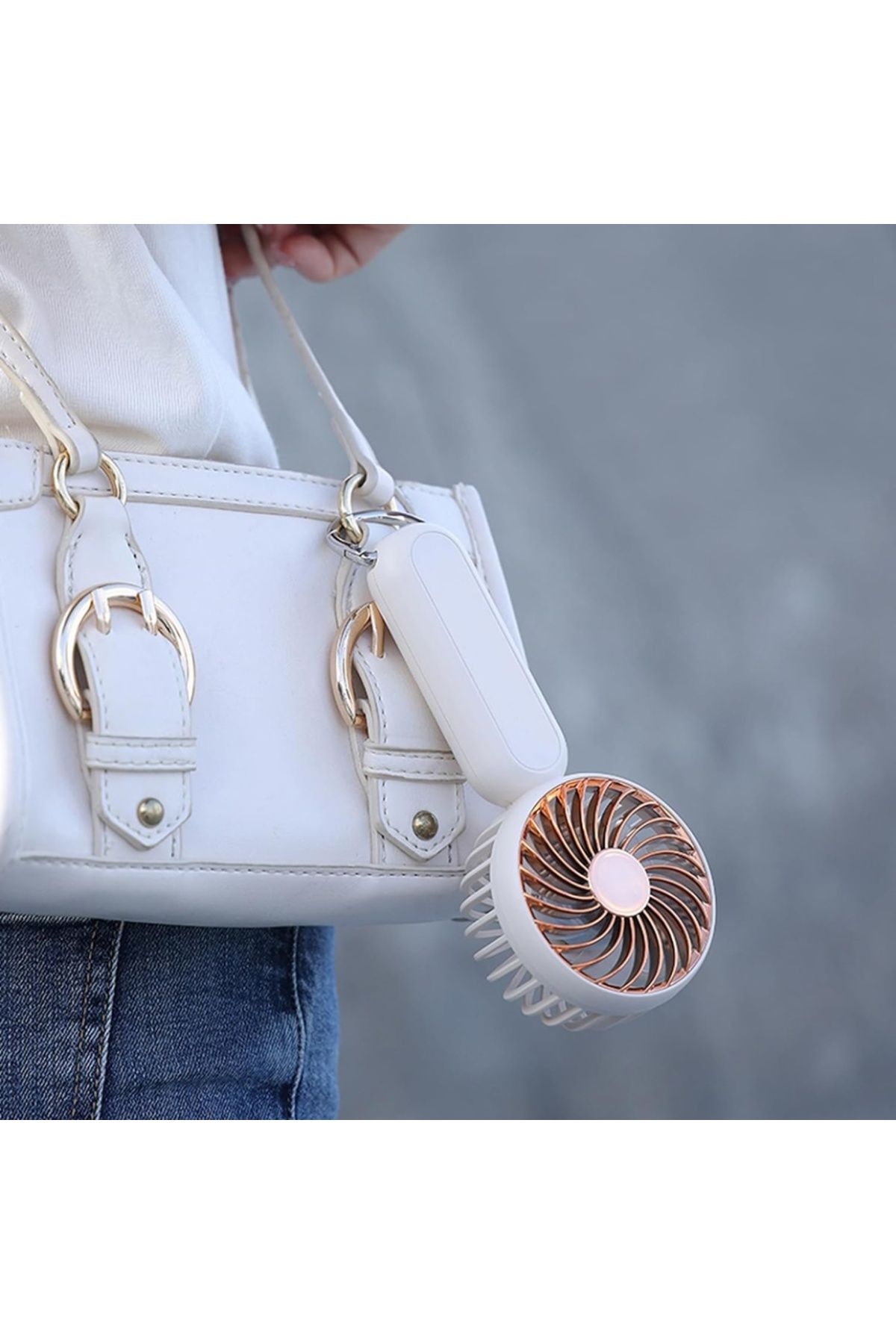 SKYDDAR INNOVATION-Mini Portable Fan, 3 Speeds, Desk, Handheld, USB, 1200mAh, SKDR LittleWonder - Rose Gold 3