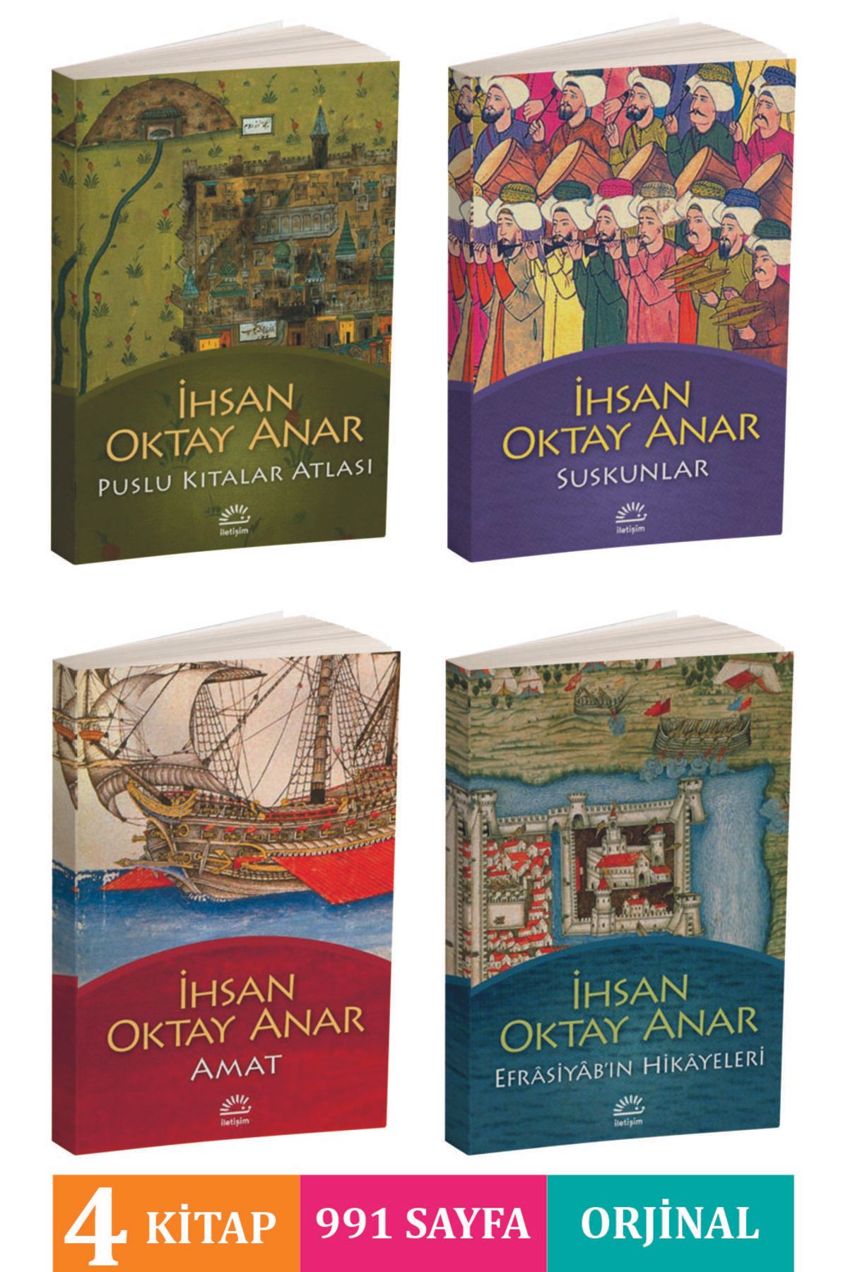 Buğday Kitap İhsan Oktay Anar Puslu Kıtalar Atlası-Amat-Suskunlar-Efrasiyab'ın Hikayeleri (4 Kitap Set)