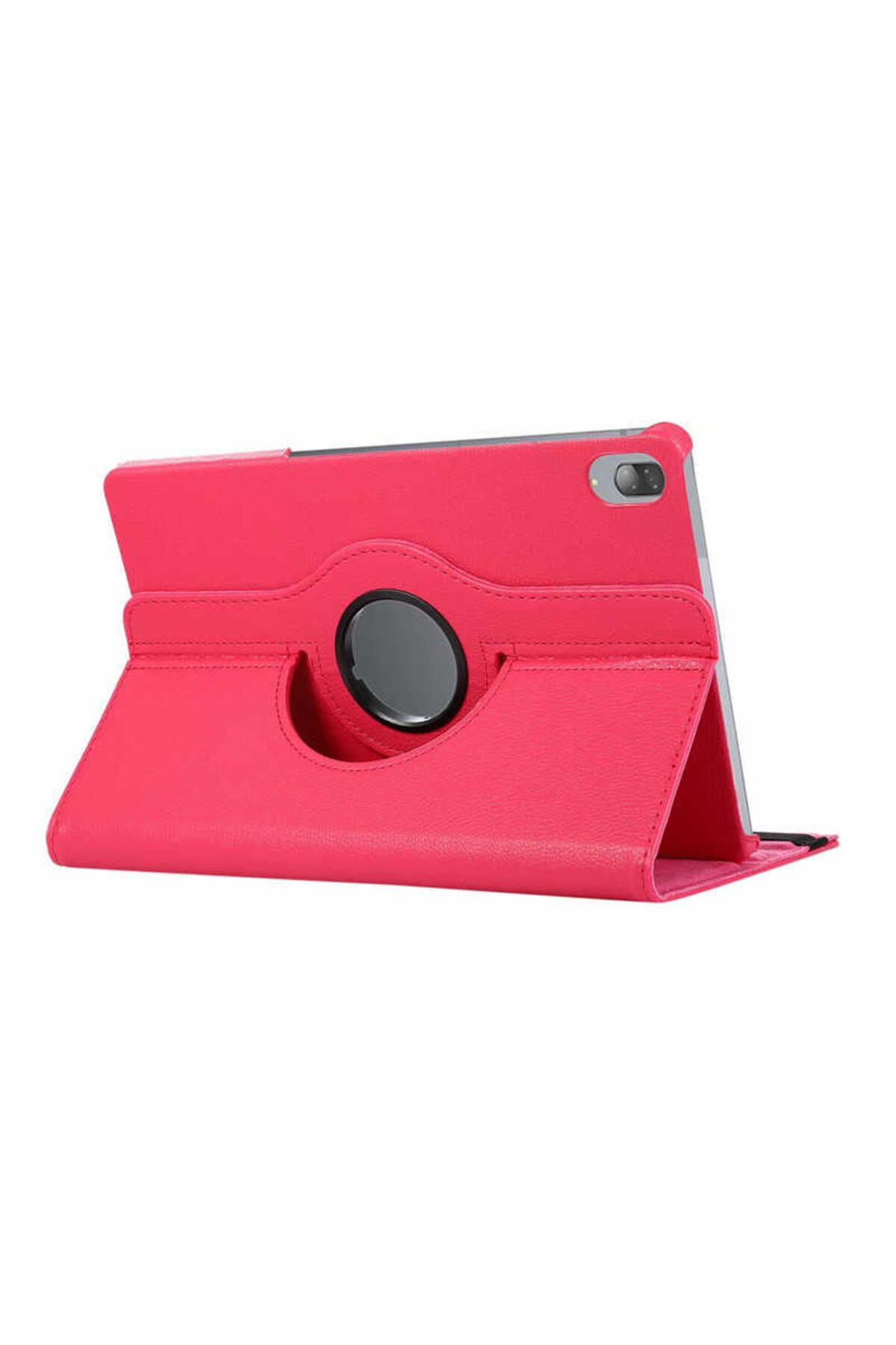 YTSGLOBAL Lenovo Tab P11 Pro 11.2" 2.Nesil Uyumlu YTSG Dönebilen Standlı Kılıf-Pembe Koyu