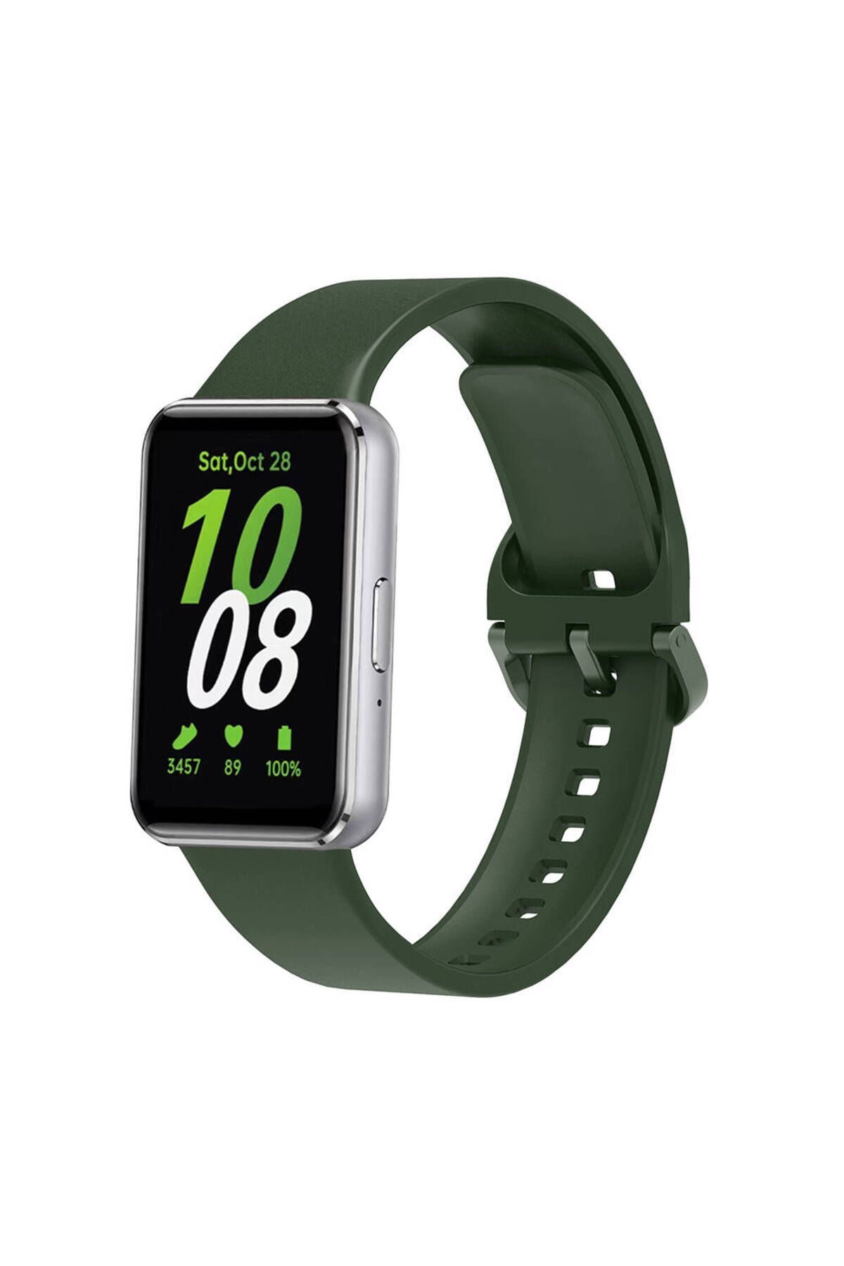 YTSGLOBAL Galaxy Fit 3 Silikon Kordon YTSG KRD-110 Strap Kayış-Koyu Yeşil