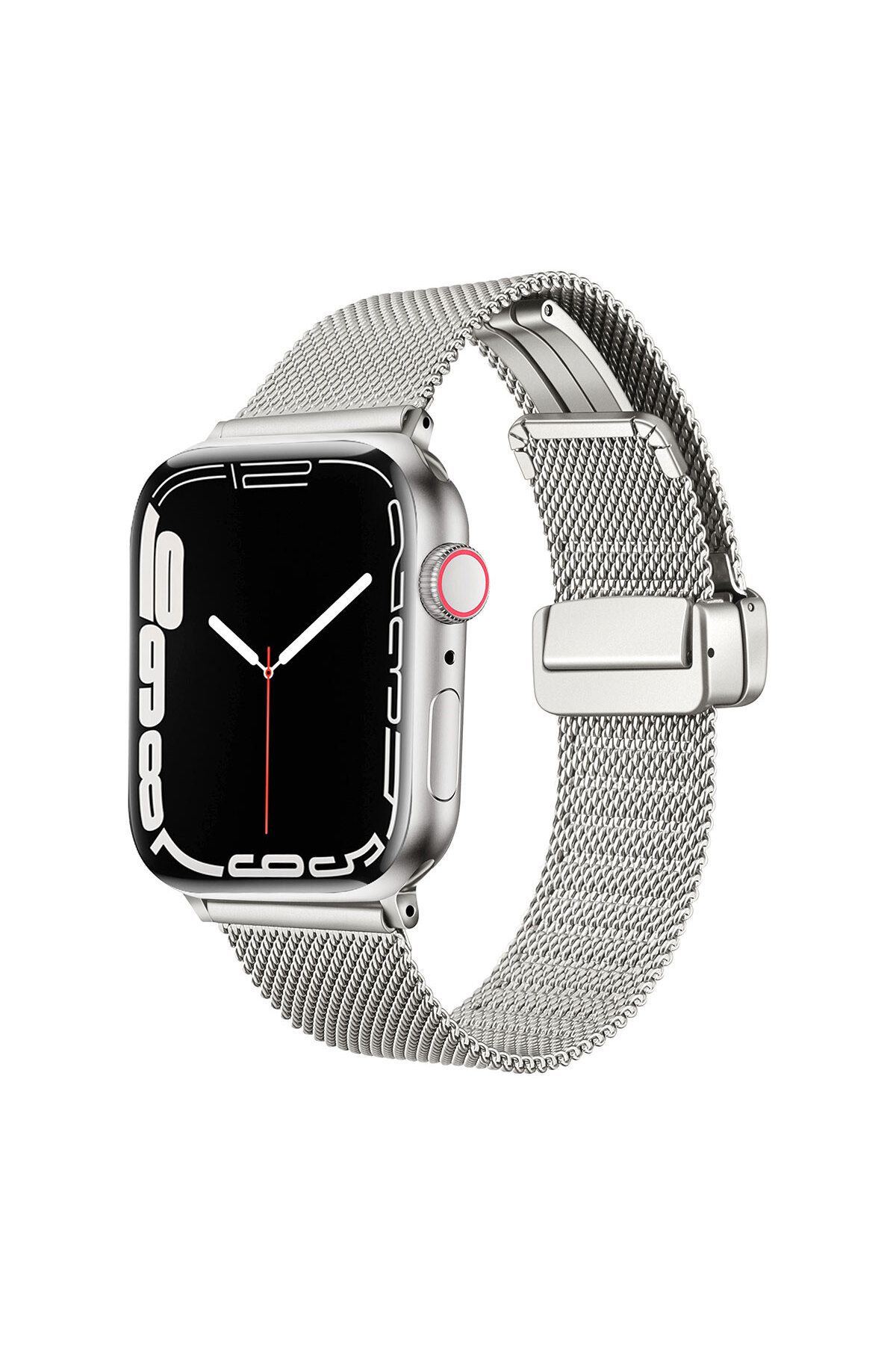 YTSGLOBAL Watch 42mm Uyumlu KRD-85 Metal YTSG Kordon-Gümüş