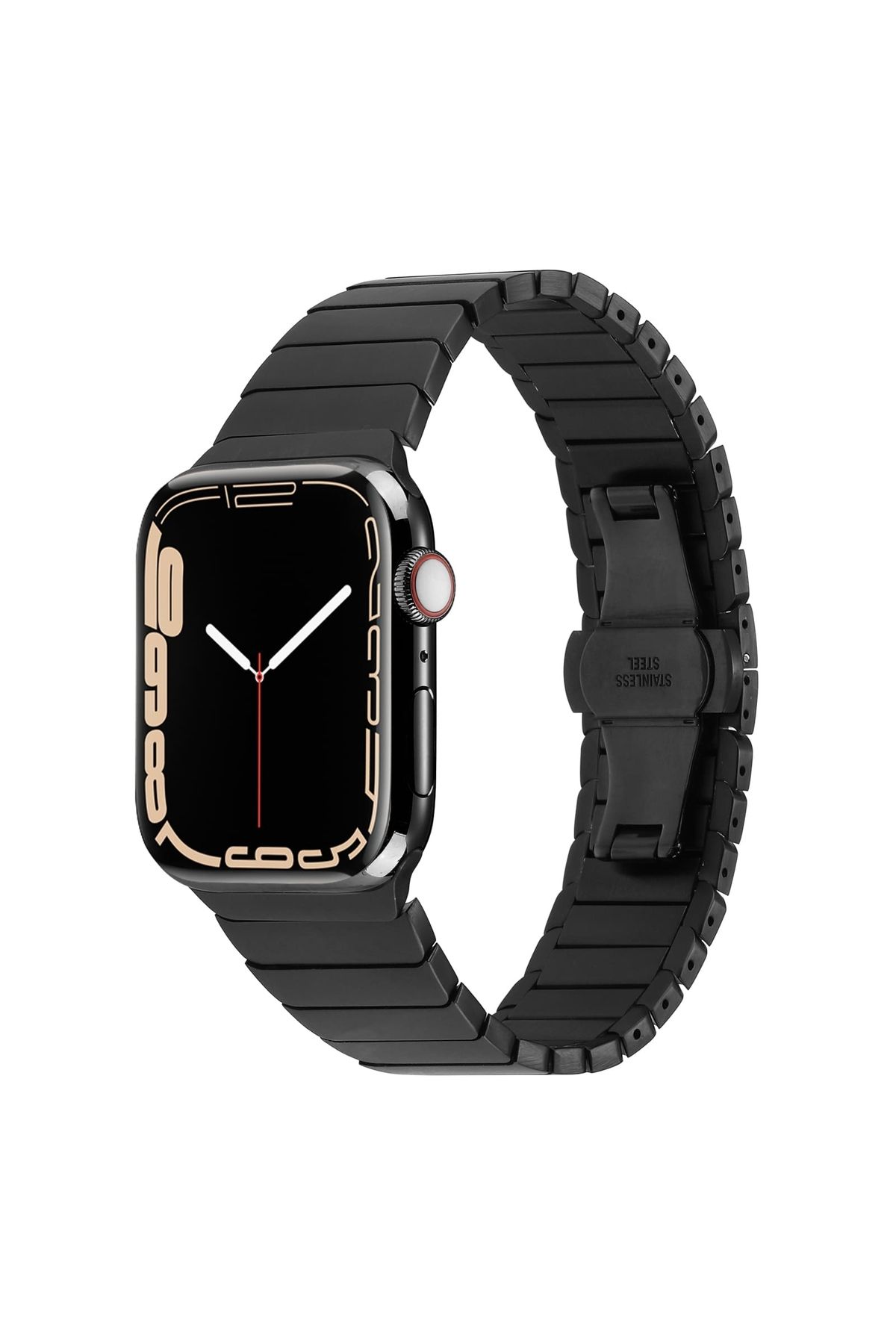 YTSGLOBAL Watch 7 45mm Kordon Uyumlu KRD-79 Metal Strap Kayış YTSG- Siyah
