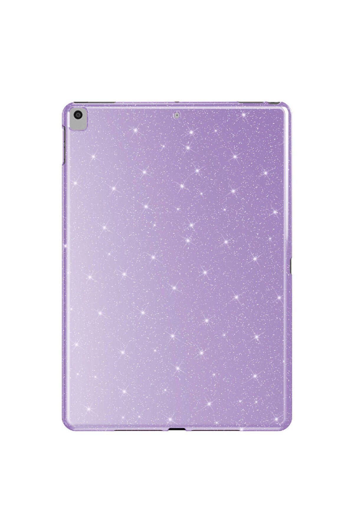 YTSGLOBAL iPad 10.2 (8 Nesil) Simli Parlak Görünümlü Uyumlu YTSG Tablet Koton Kılıf-Lila
