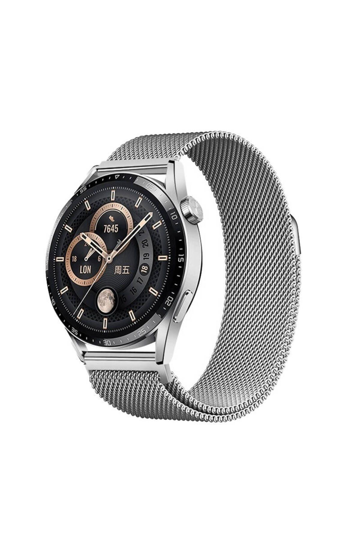 YTSGLOBAL Galaxy Watch 46mm YTSG Band-12 22mm Metal Hasır Kordon-Gümüş