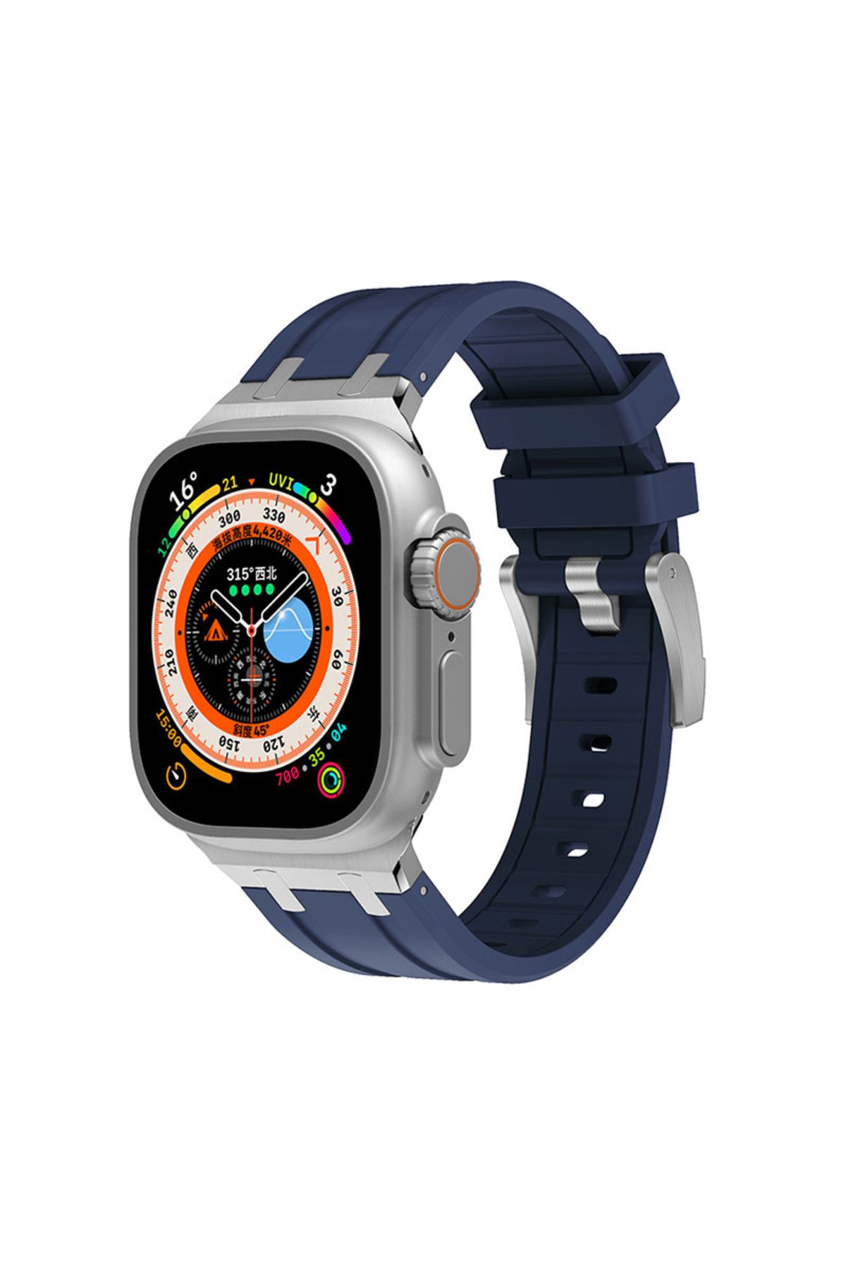 YTSGLOBAL Watch 44mm Uyumlu KRD-89 Uyumlu YTSG Kordon-Lacivert
