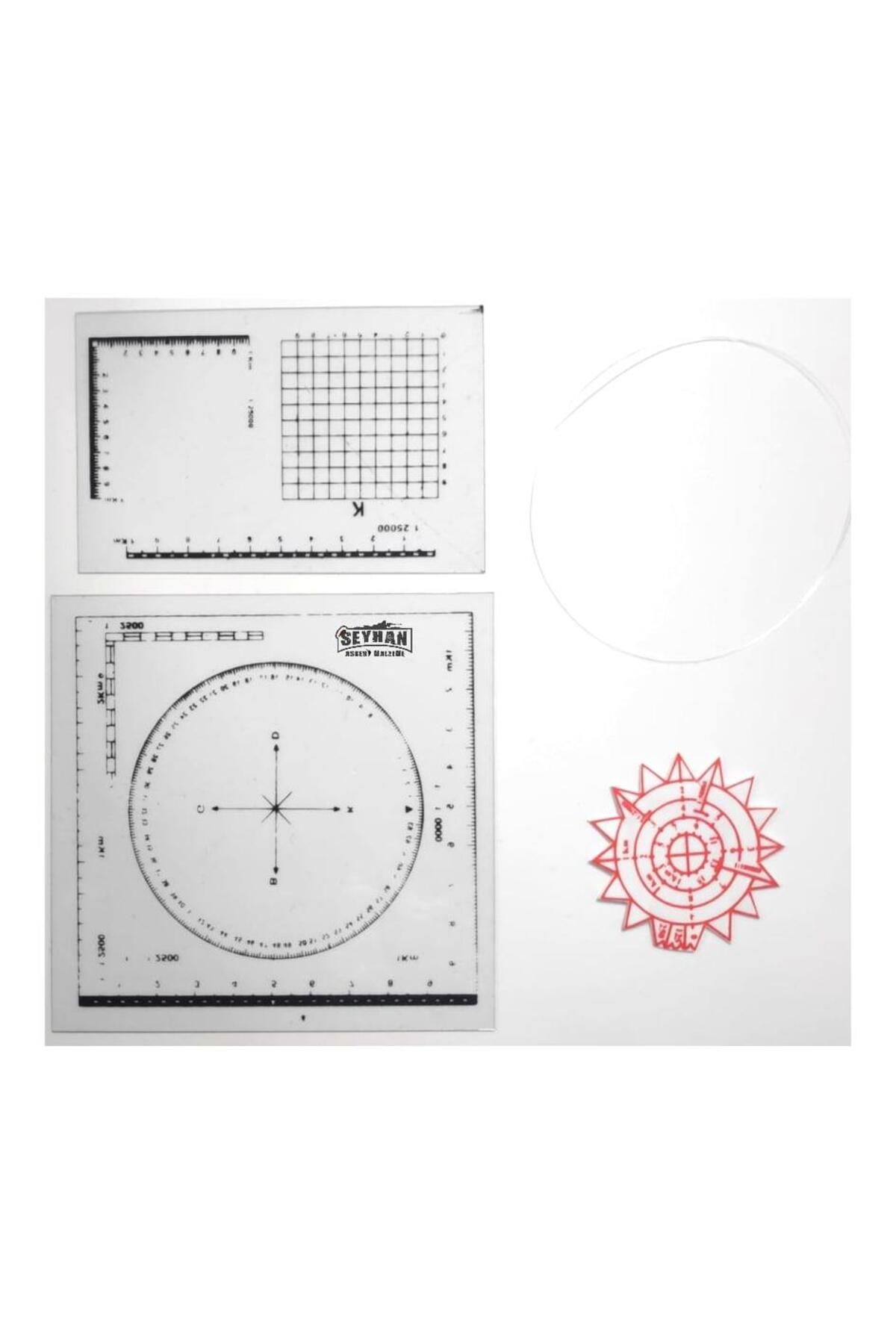 Seyhan Askeri Malzeme-Map Measurement Ruler Set -Full Set - D Ruler, L Ruler, Drawing Material, Scale Straight Ruler, Aske 4