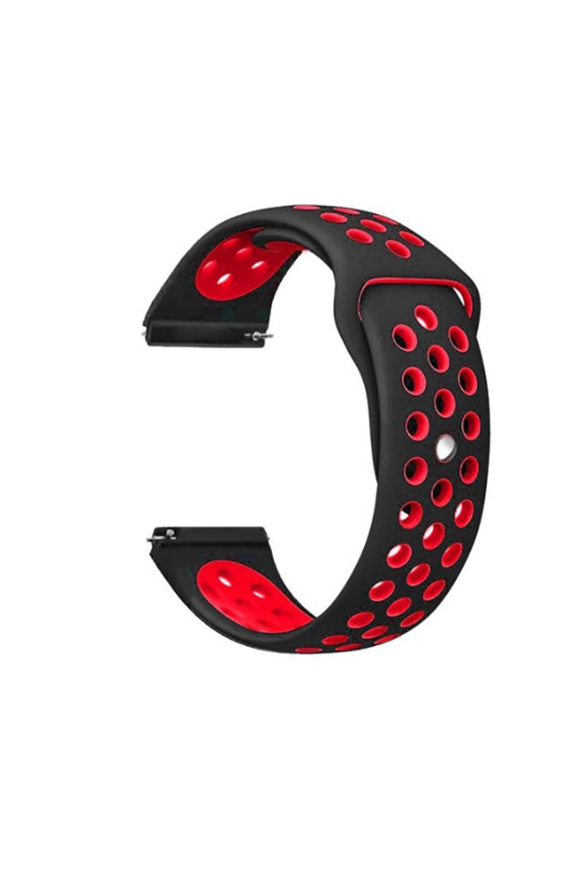 YTSGLOBAL Gear S2 (20mm) KRD-02 Uyumlu YTSG Kordon-Siyah-Kırmızı