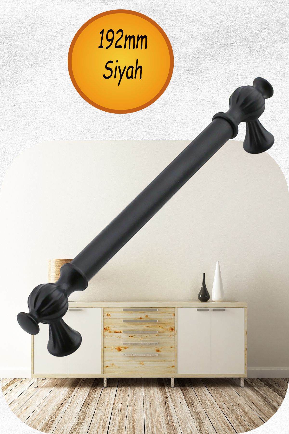 nublado Kesir Mobilya Metal Kulp Mutfak Çekmece Dolap Dolabı Kapak Kulpları Kulbu Kulpu 192 mm Siyah 192 cm