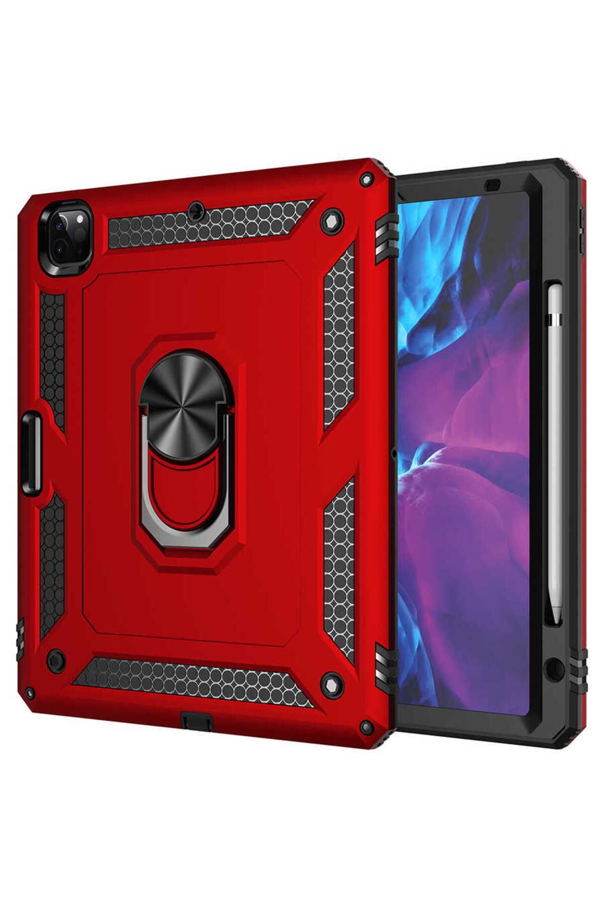 YTSGLOBAL iPad Pro 12.9 2020 (4.Nesil) - Uyumlu Uyumlu YTSG Tablet Vega Kapak-Kırmızı