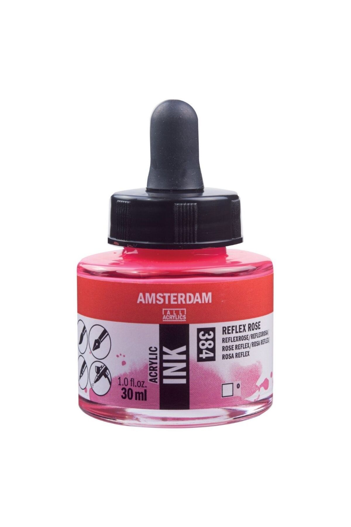 Amsterdam Sıvı Akrilik Mürekkep Boya 30ml 384 Reflex Rose