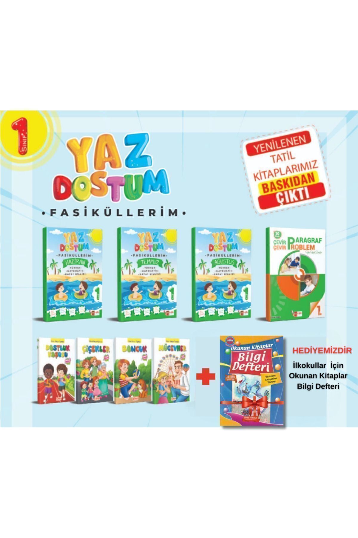 Artı Eğitim Yayınları Artı Eğitim 1. Sınıf Yaz Dostum Yaz Tatil Kitabı Seti