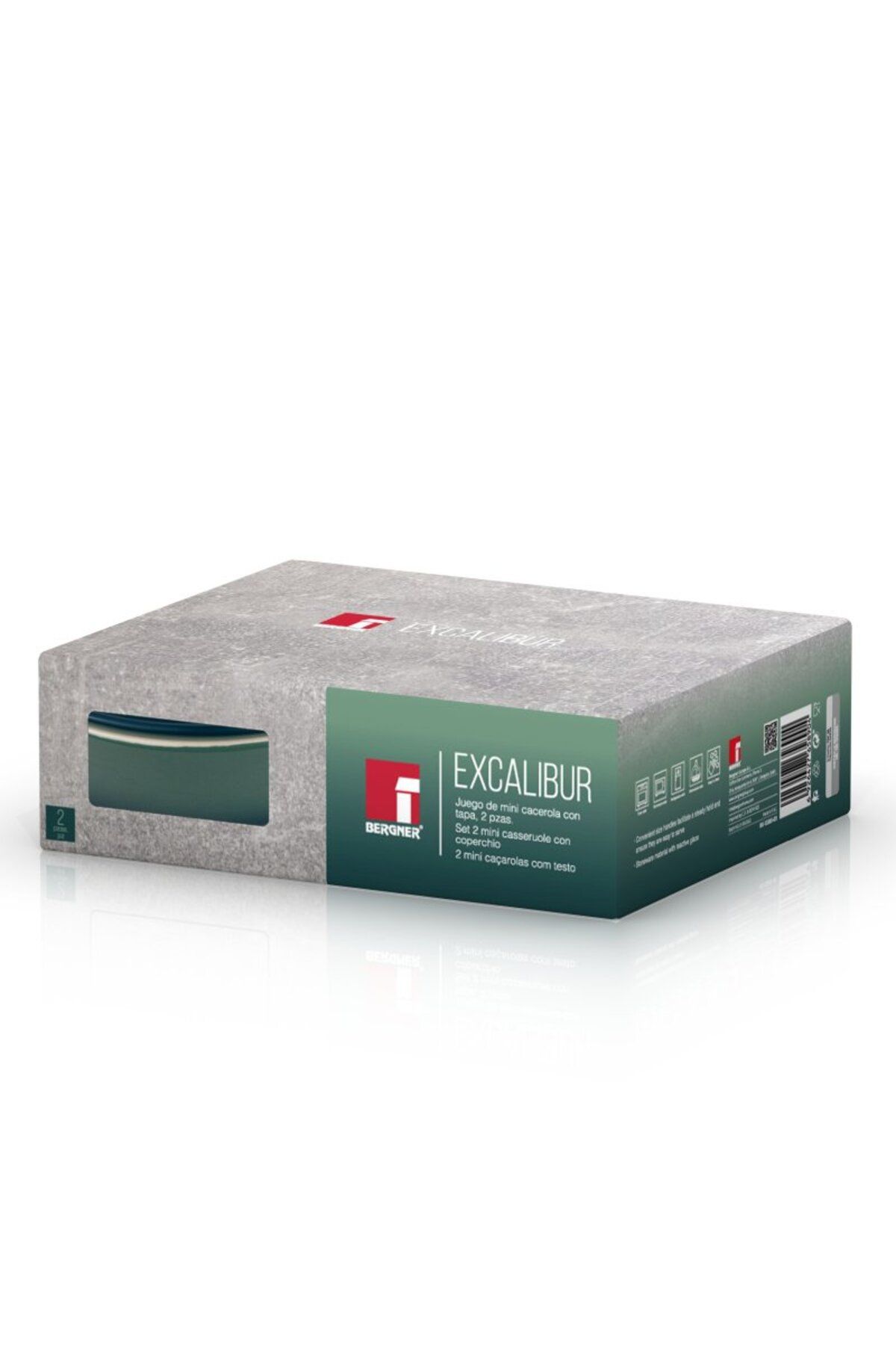 Bergner-EXCALIBUR vase de copt din gresie set 2 buc verde 250ml 4