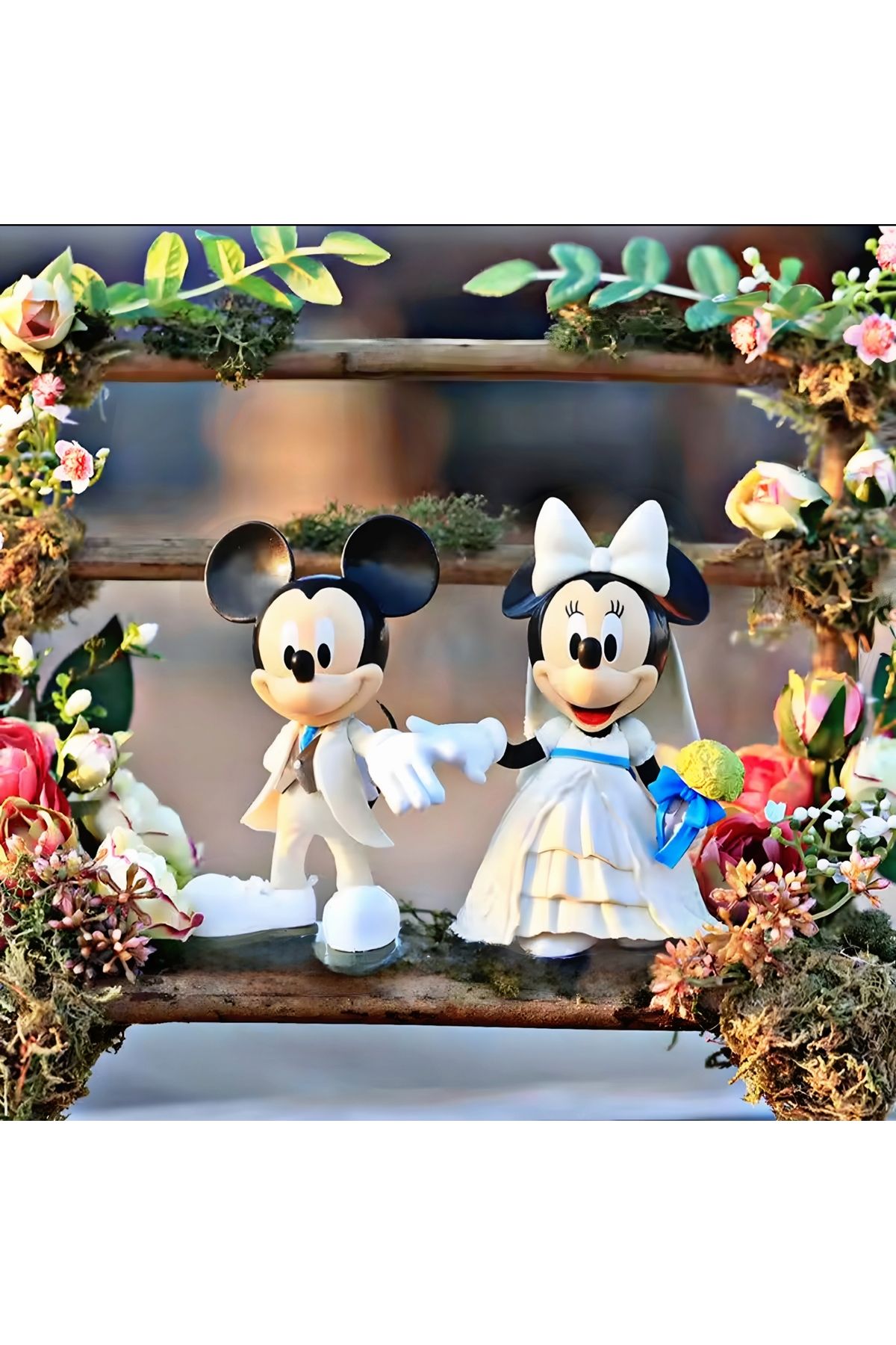 DEK Mickey Mouse ve Minnie Mouse Gelin Damat Figür Seti 12 cm - Dekoratif Biblo Koleksiyon Figür