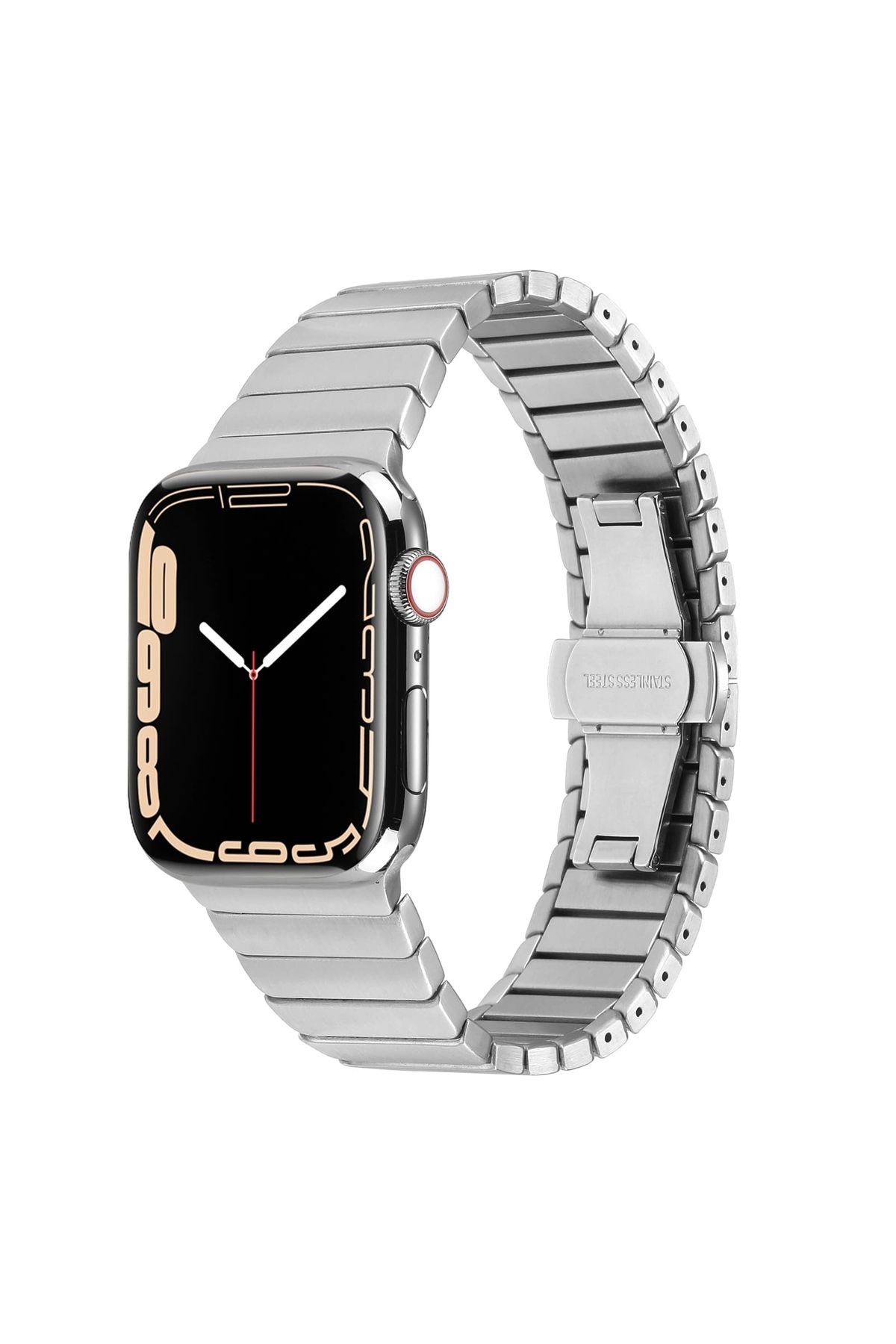 YTSGLOBAL Watch 44mm Kordon Uyumlu KRD-79 Metal Strap Kayış YTSG- Gümüş