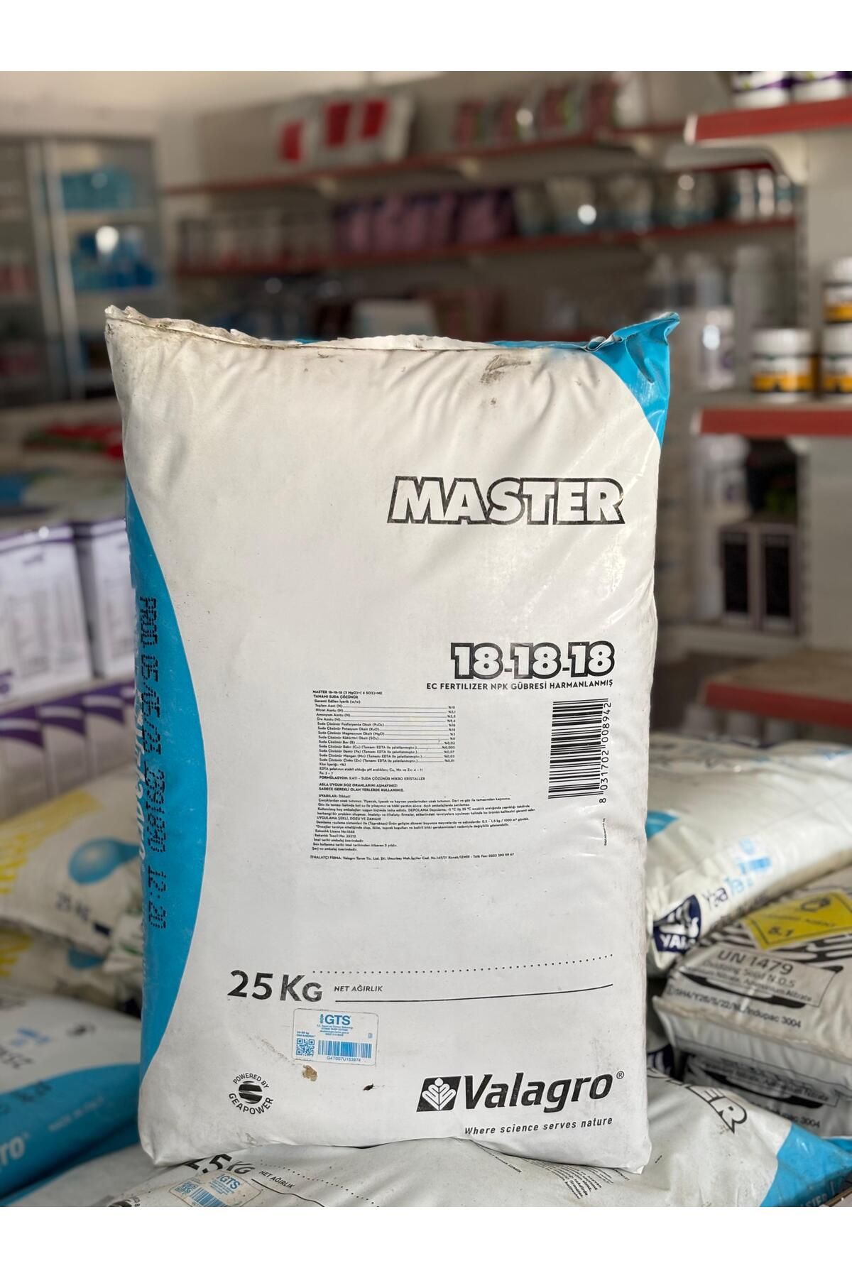 Valagro Master 18-18-18 NPK Gübre 25 KG