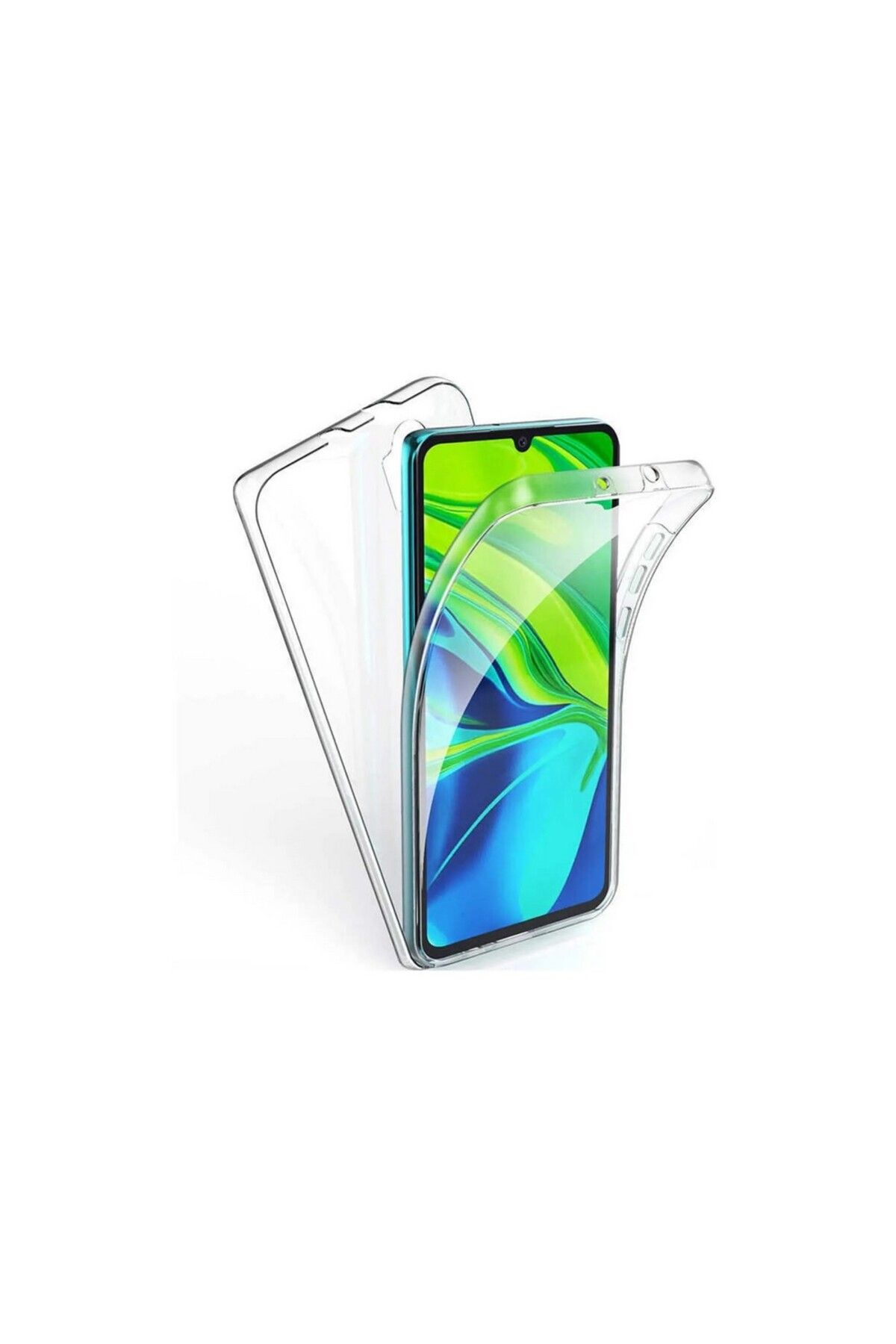 KılıfShop Xiaomi Mi Note 10 Lite uyumlu Kılıf Ön Arka 360 Koruma Arka Sert Mika Ön Silikon Şeffaf