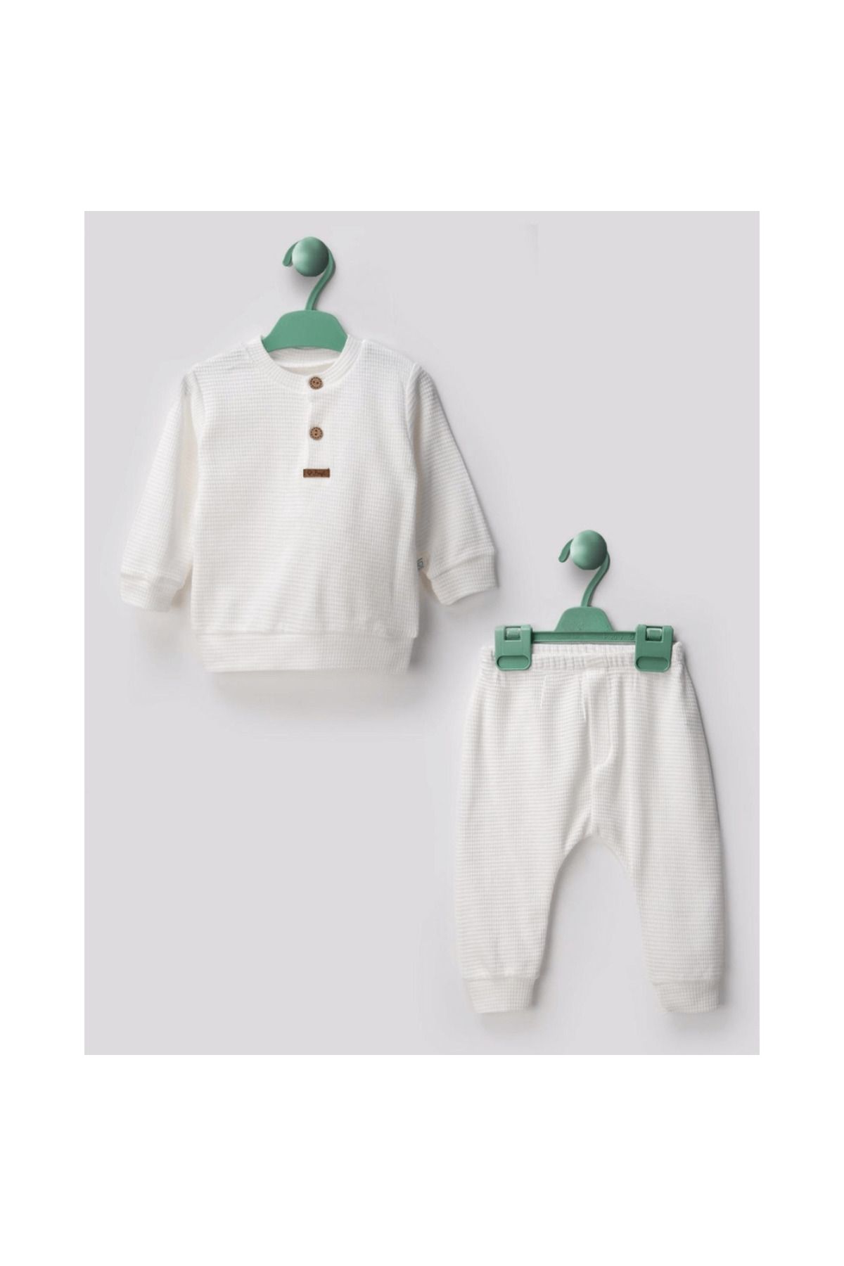 Evokids Erkek Bebek Beyaz Alt Üst Takım