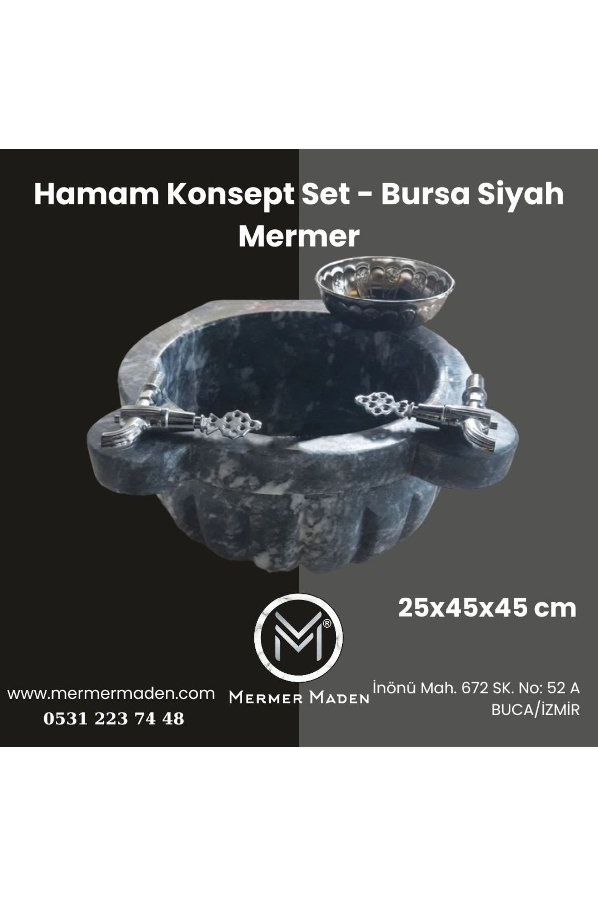 entrend11 Hamam Konsept Set – Bursa Siyah Mermer