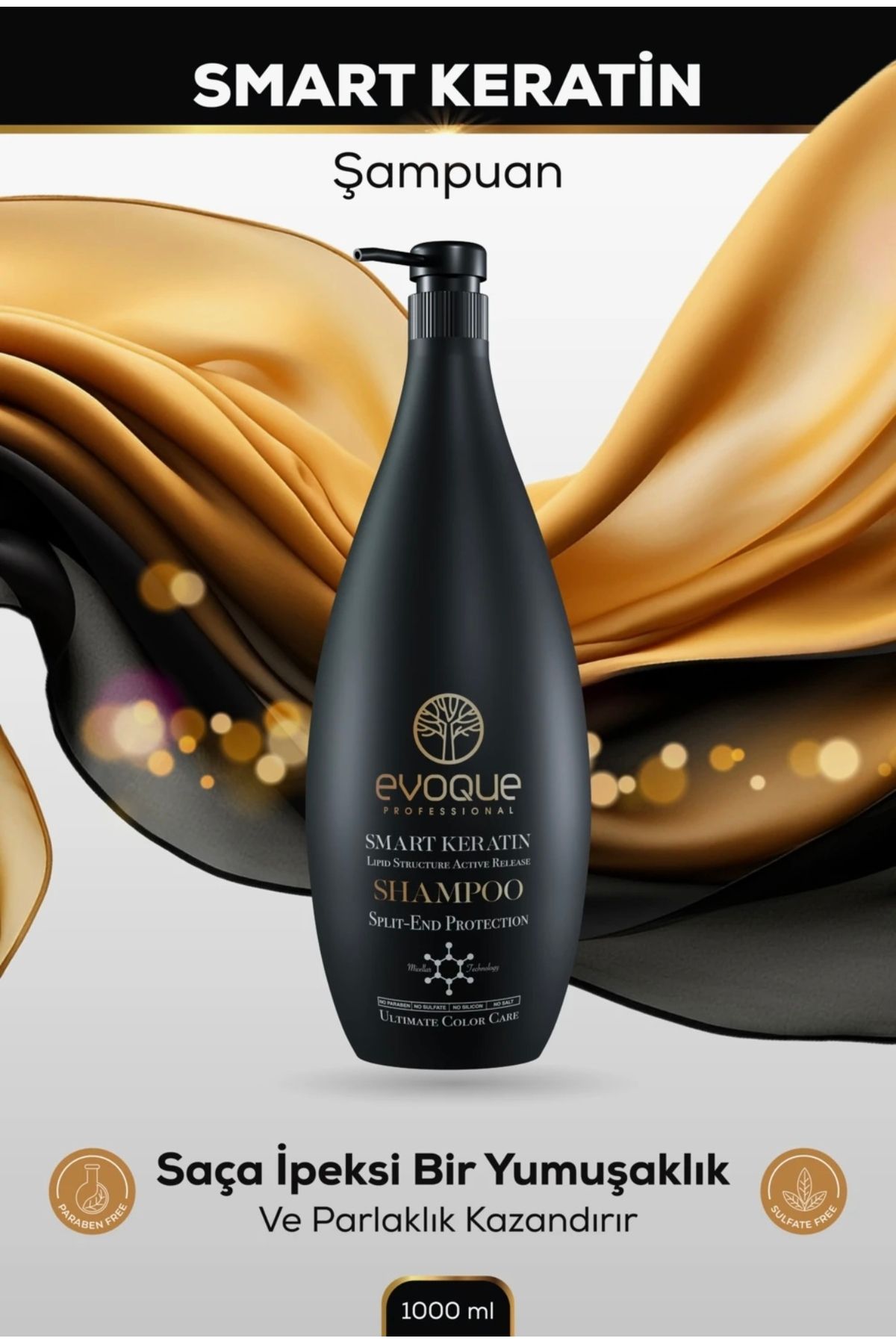 Melek Aksesuar Evoque Smart Keratin Şampuan / Yıpranmış Saçlar için Canlandırıcı Şampuan /
