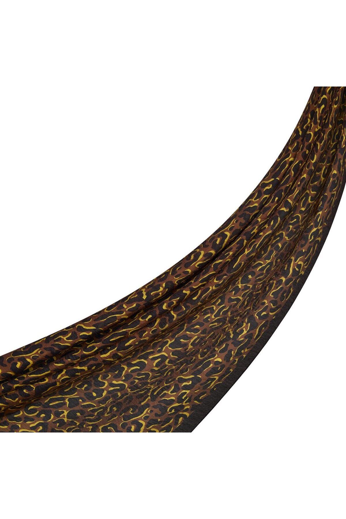 ipekevi İpekevi Leopar Desenli Tenselsoft Şal 02880-Siyah Gold