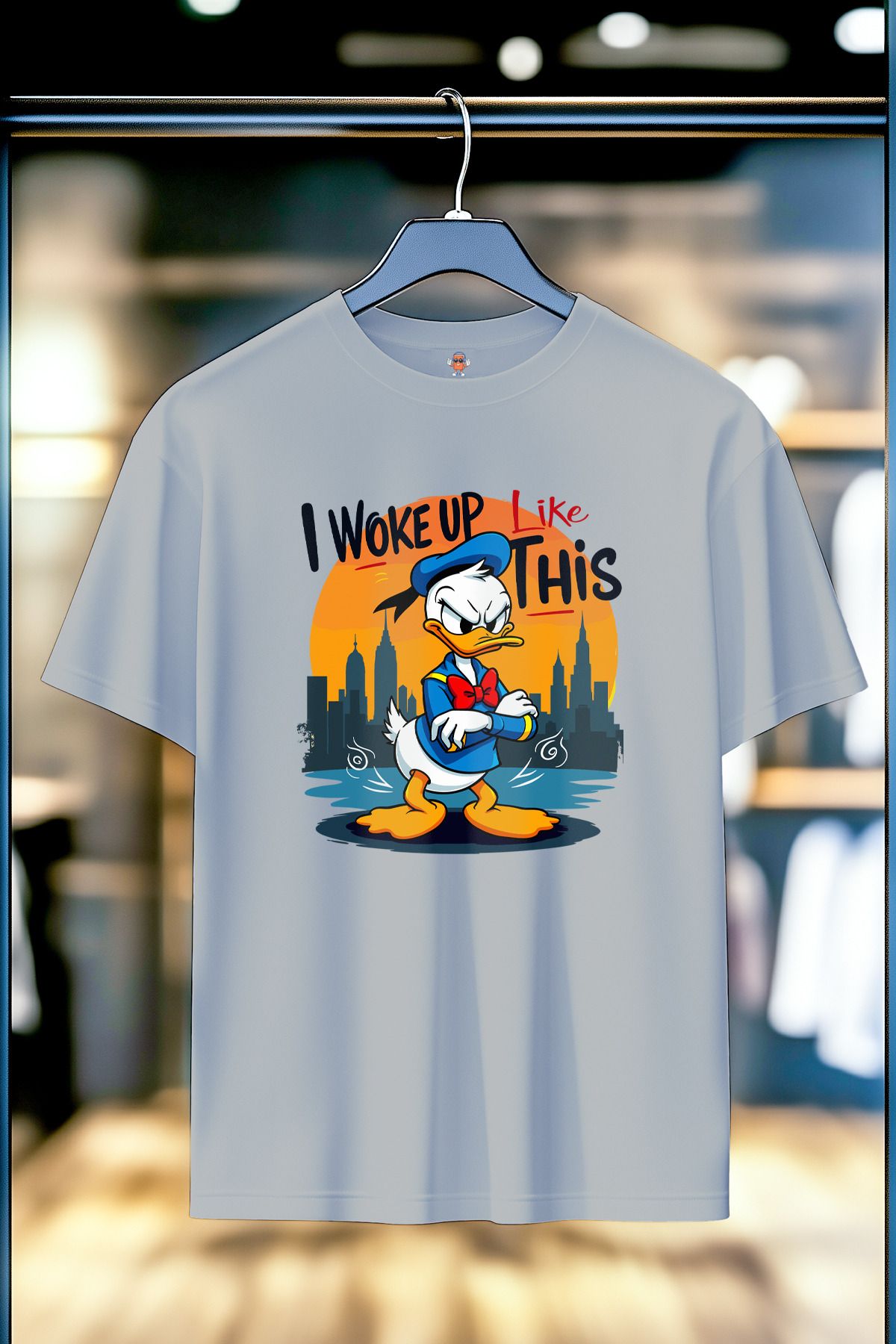 BookOrBook Sleepy Duck %100 Pamuk Premium Kalite Unisex T-Shirt