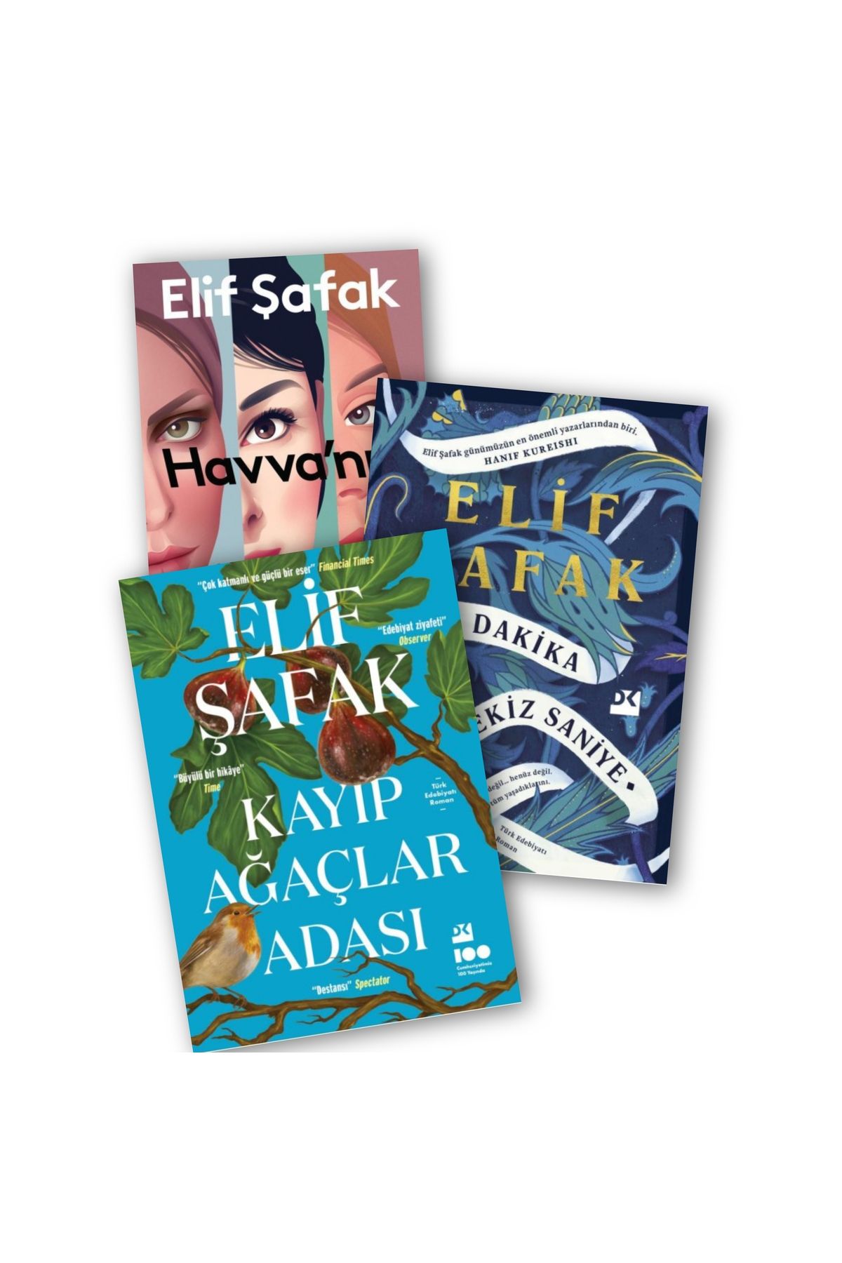 Doğan Kitap Havva'nın Üç Kızı - On Dakika Otuz Sekiz Saniye - Kayıp Ağaçlar Adası Elif Şafak 3 lü Kitap Seti