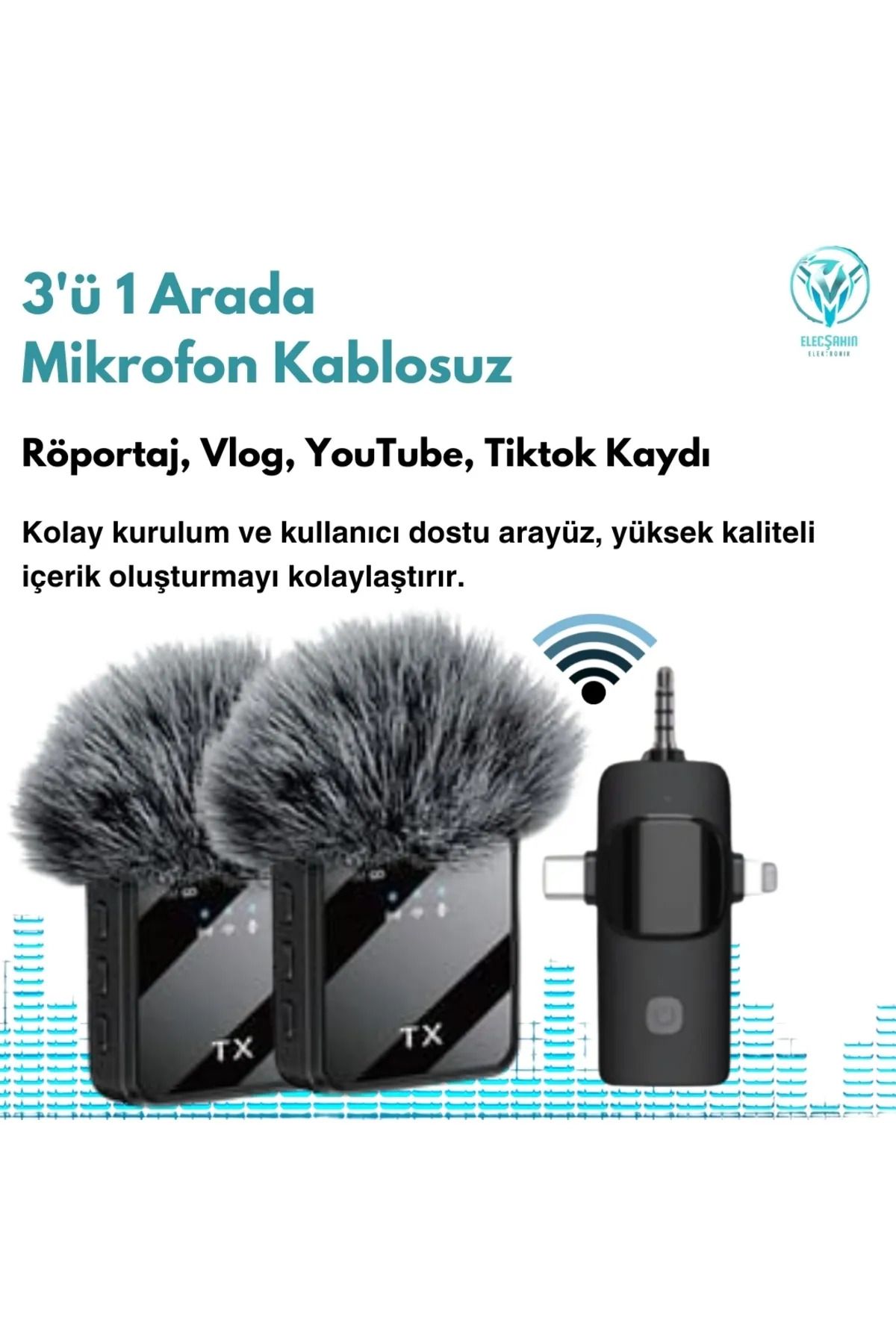 pukotech Mikrofon. 2 Küçük Mikrofonun SB-FB 112 3'ü 1 Arada, IPhone, Android Telefonlar Kamera 6,35mm