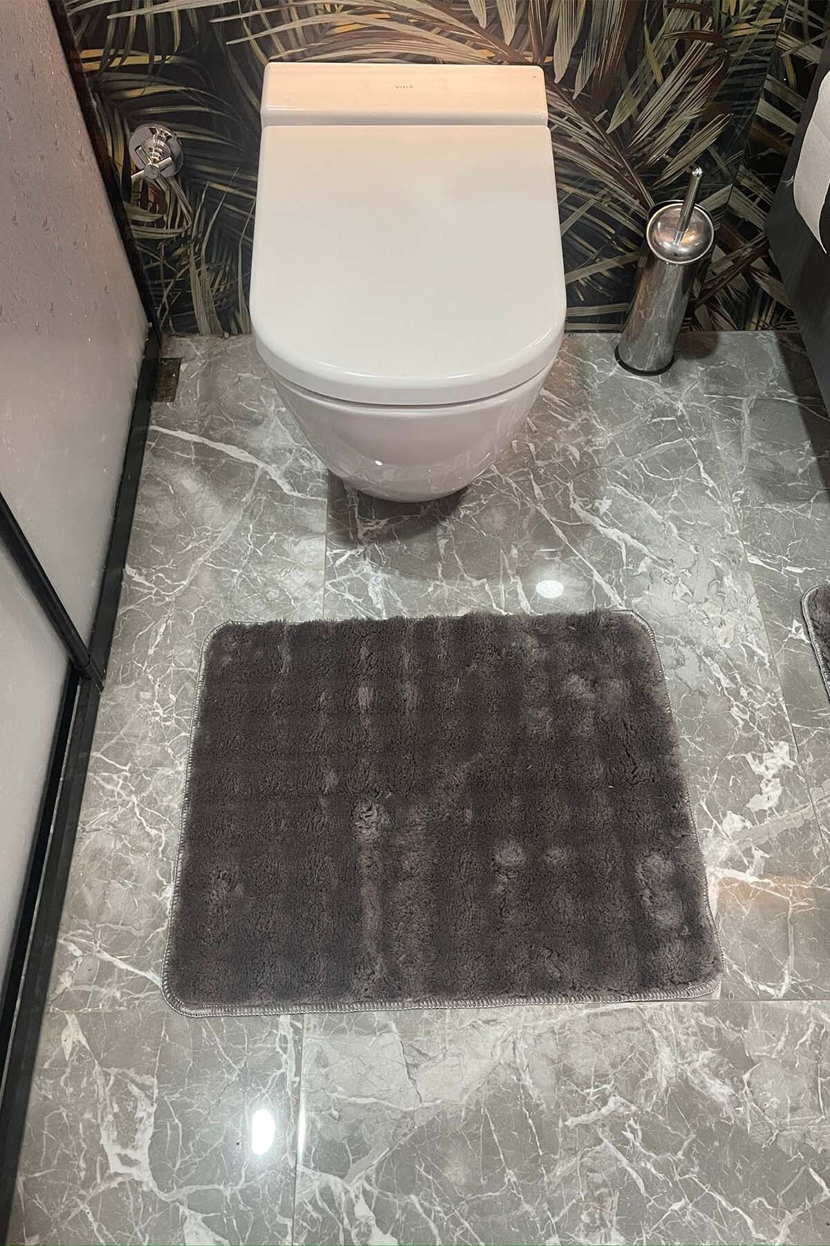 tropikal home-Μοντέρνο Bubble Washable Αντιολισθητικό Μοκέτα Μπάνιου Σετ Τουαλέτας 2 τεμαχίων 60x100 και 50x60 4