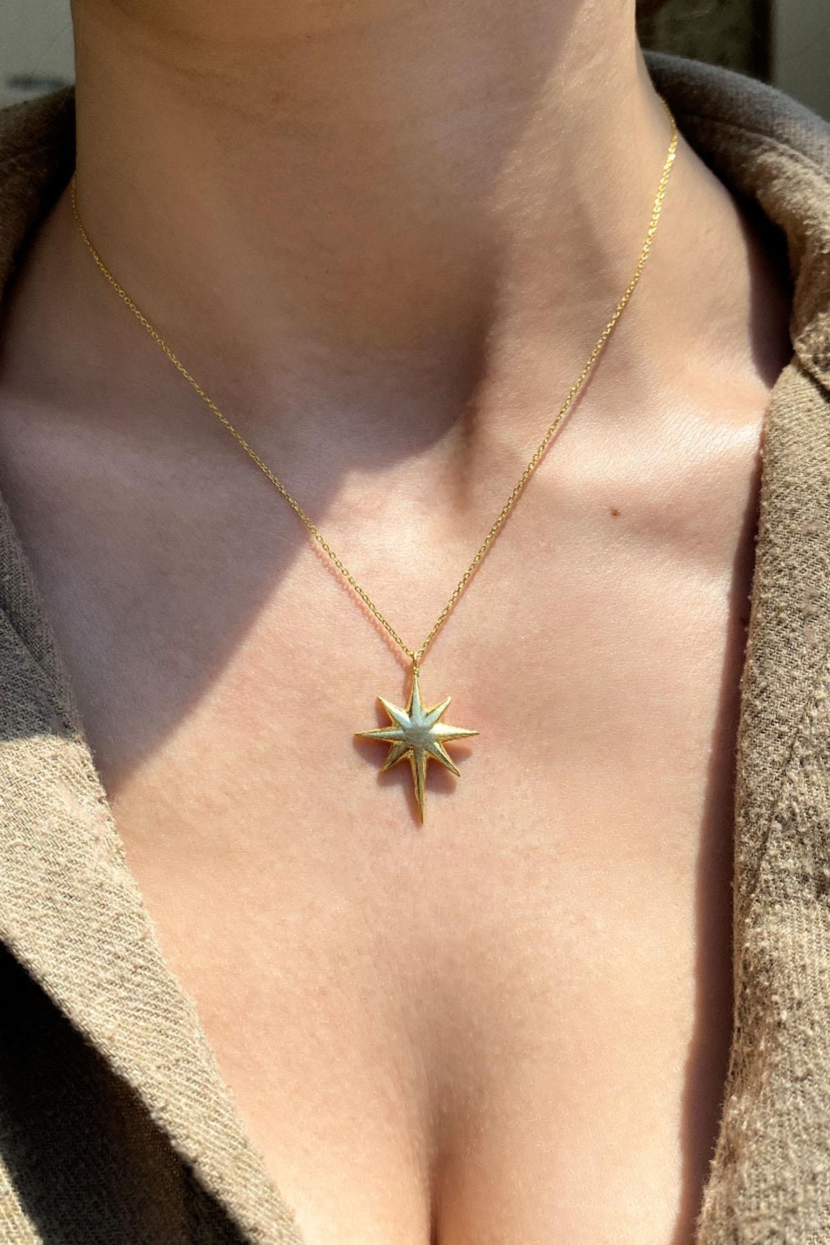 Spossy Silver Jewelry Kutup Yıldızı Kolye