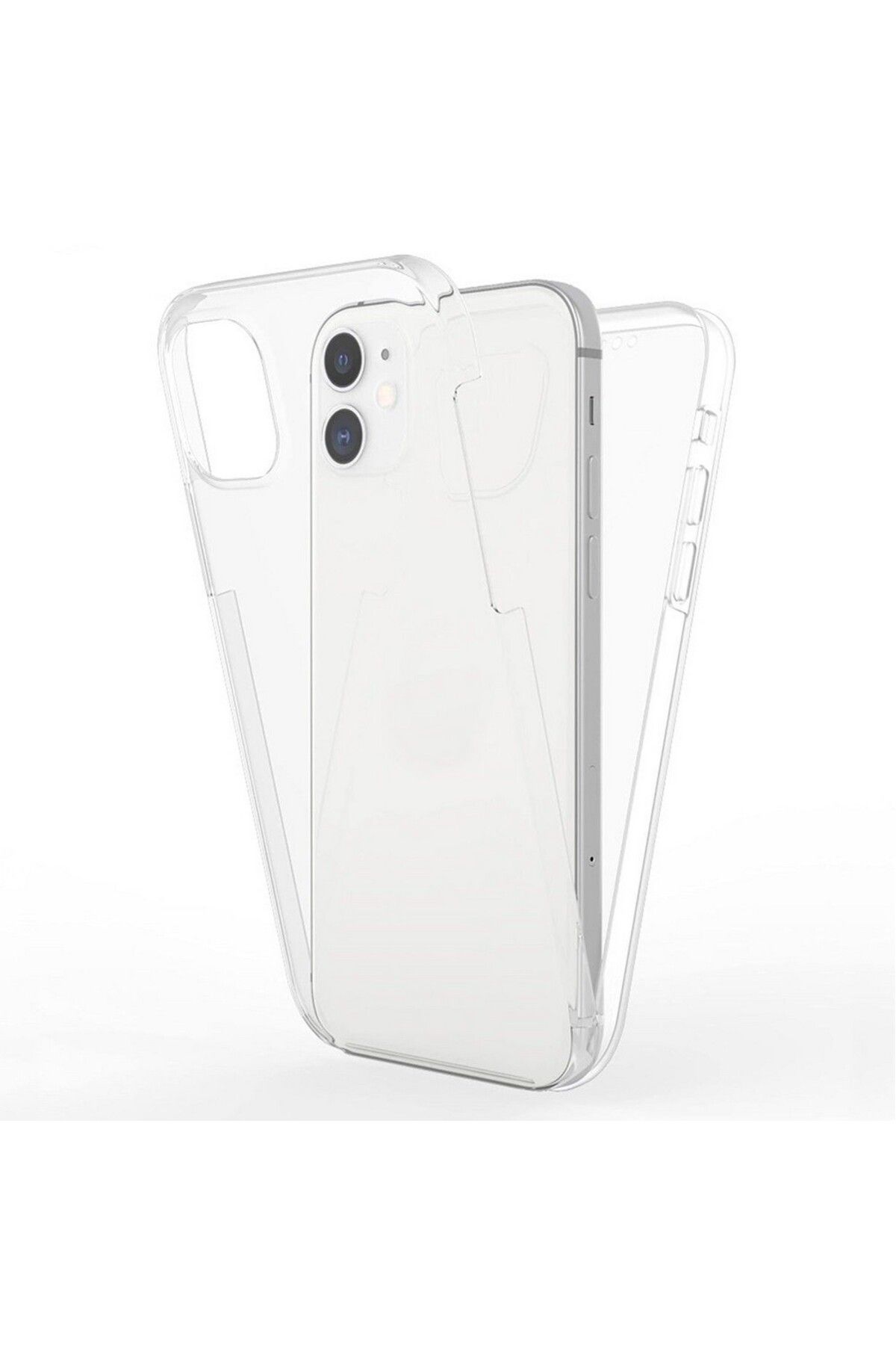 Apsuwa iPhone 11 uyumlu Kılıf Ön Arka 360 Koruma Arka Sert Mika Ön Silikon Şeffaf