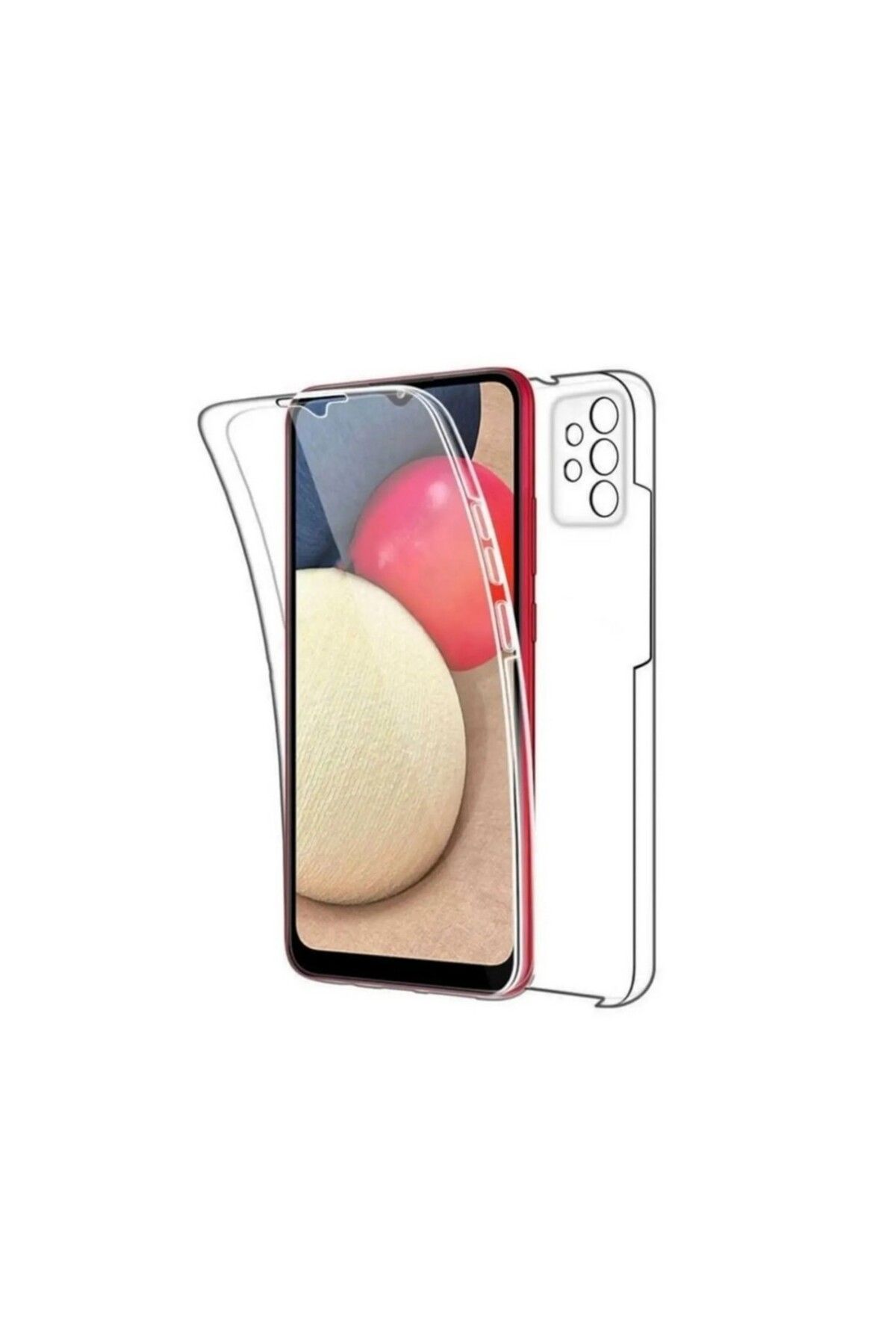 Apsuwa Samsung Galaxy A23 uyumlu Kılıf Ön Arka 360 Koruma Arka Sert Mika Ön Silikon Şeffaf