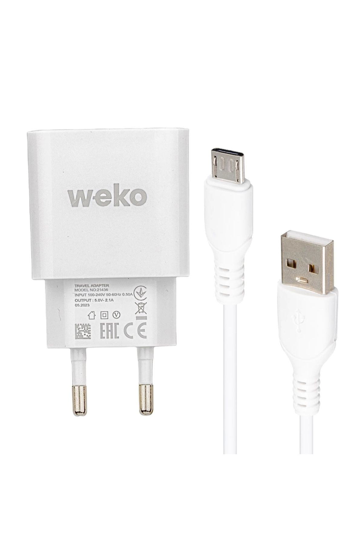 İnnMerry WK-21436 M7 2.1 AMPER ŞARJ BAŞLIK ADAPTÖRÜ + MICRO USB KABLO (NO:3) (5047)
