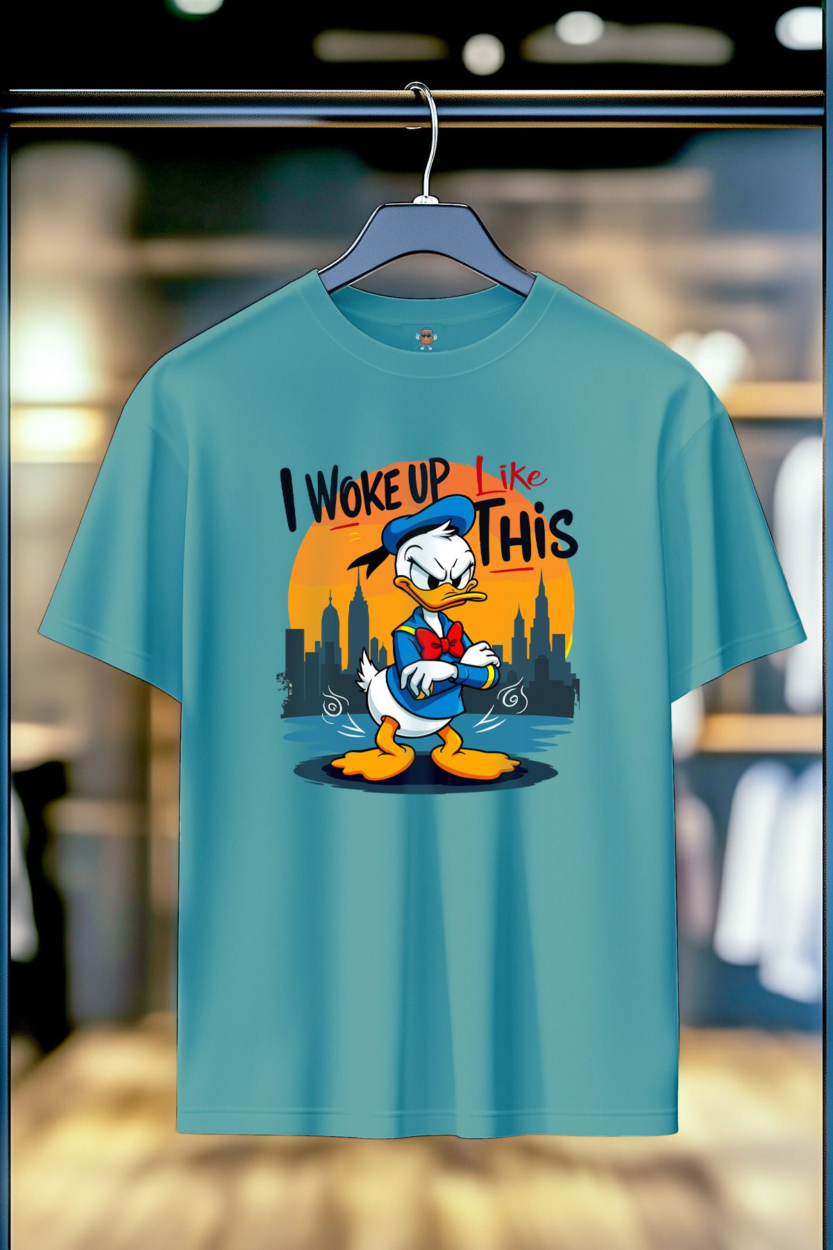 BookOrBook Sleepy Duck %100 Pamuk Premium Kalite Unisex T-Shirt