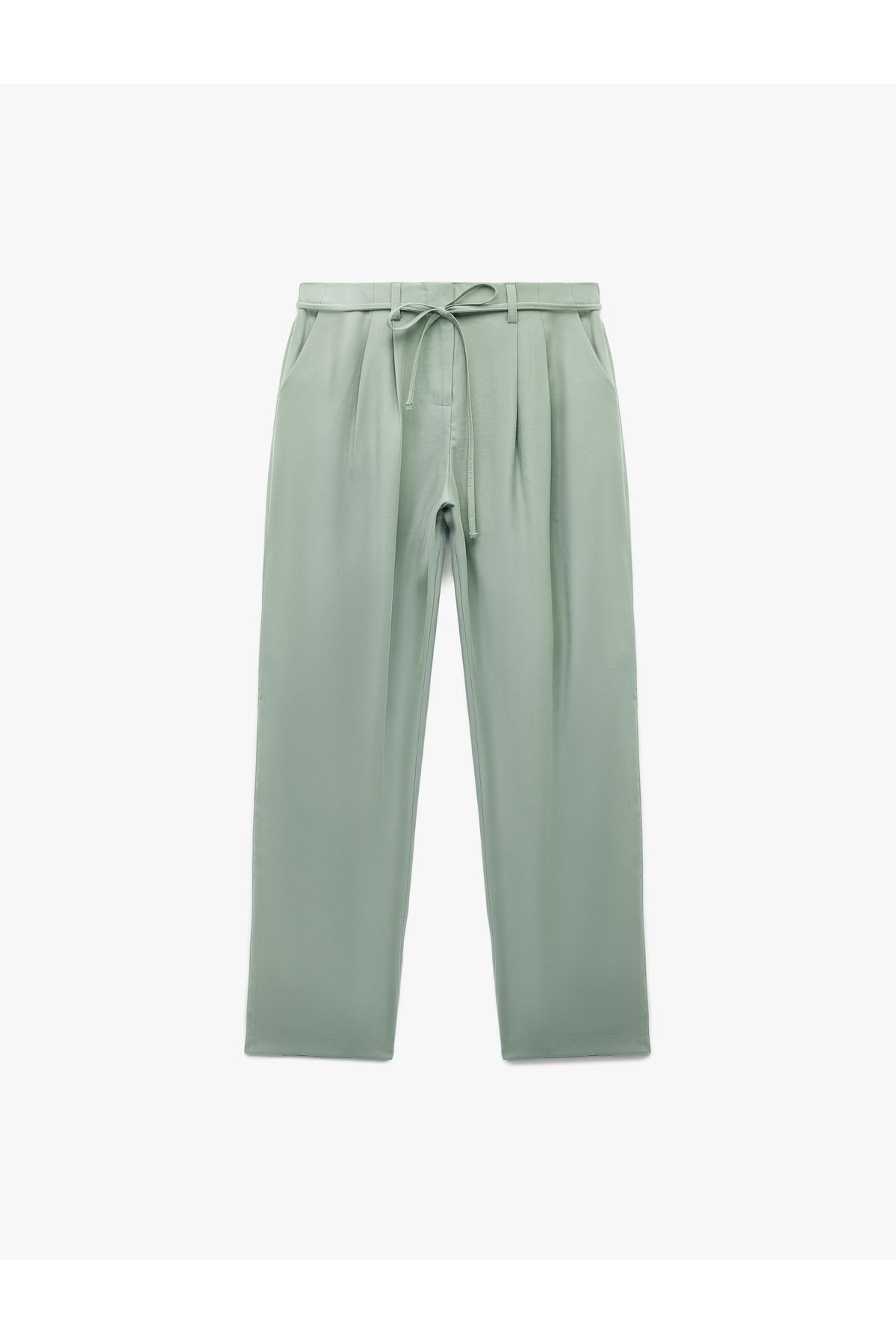 Koton Viskon Kumaş Regular Fit Cepli Pile Detaylı Kemerli Culotte Pantolon