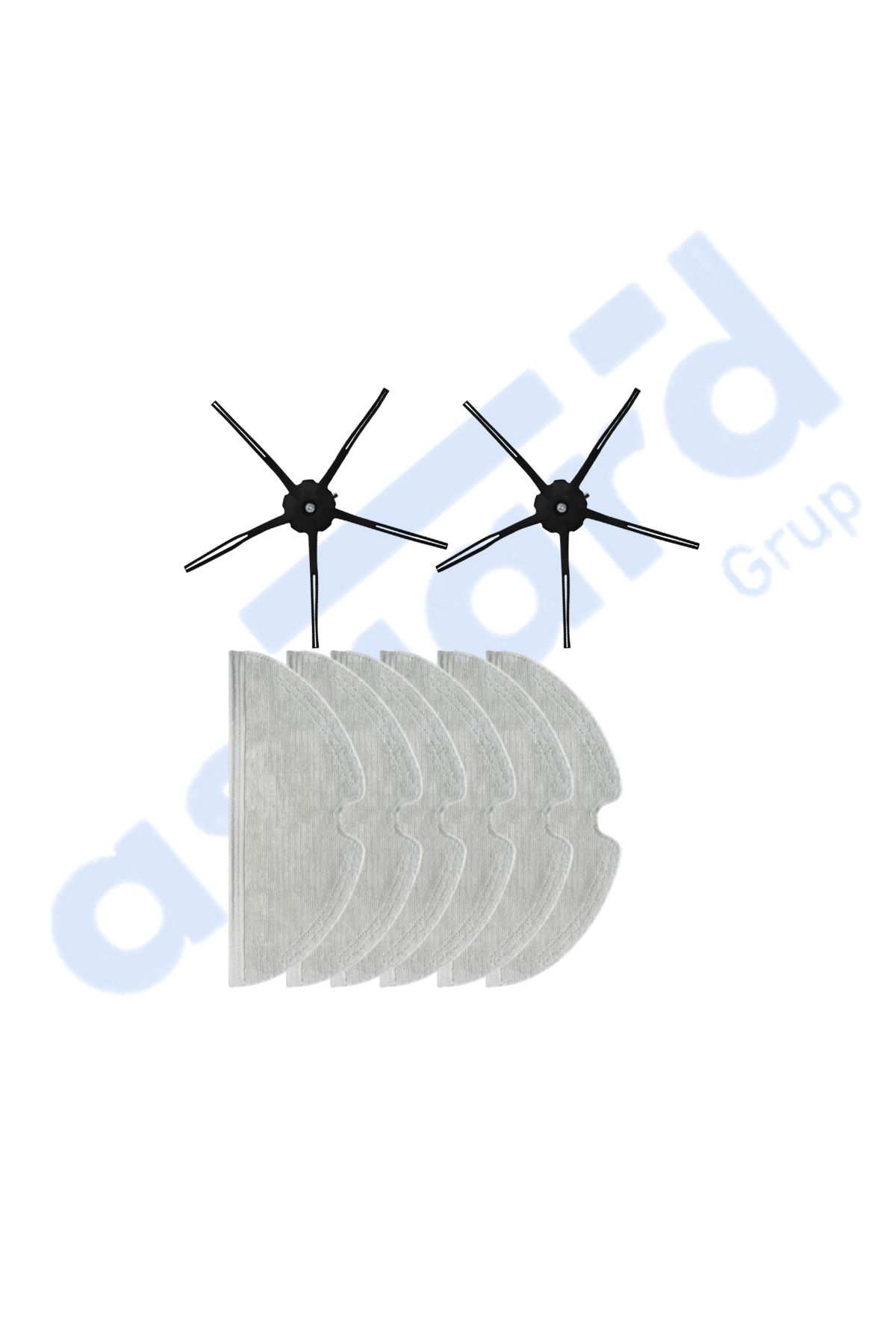 Asgard Grup ROBOROCK Q7 , Q7+ , Q7 MAX , Q7 MAX+ Uyumlu 2 Yan Fırça 6 Mop