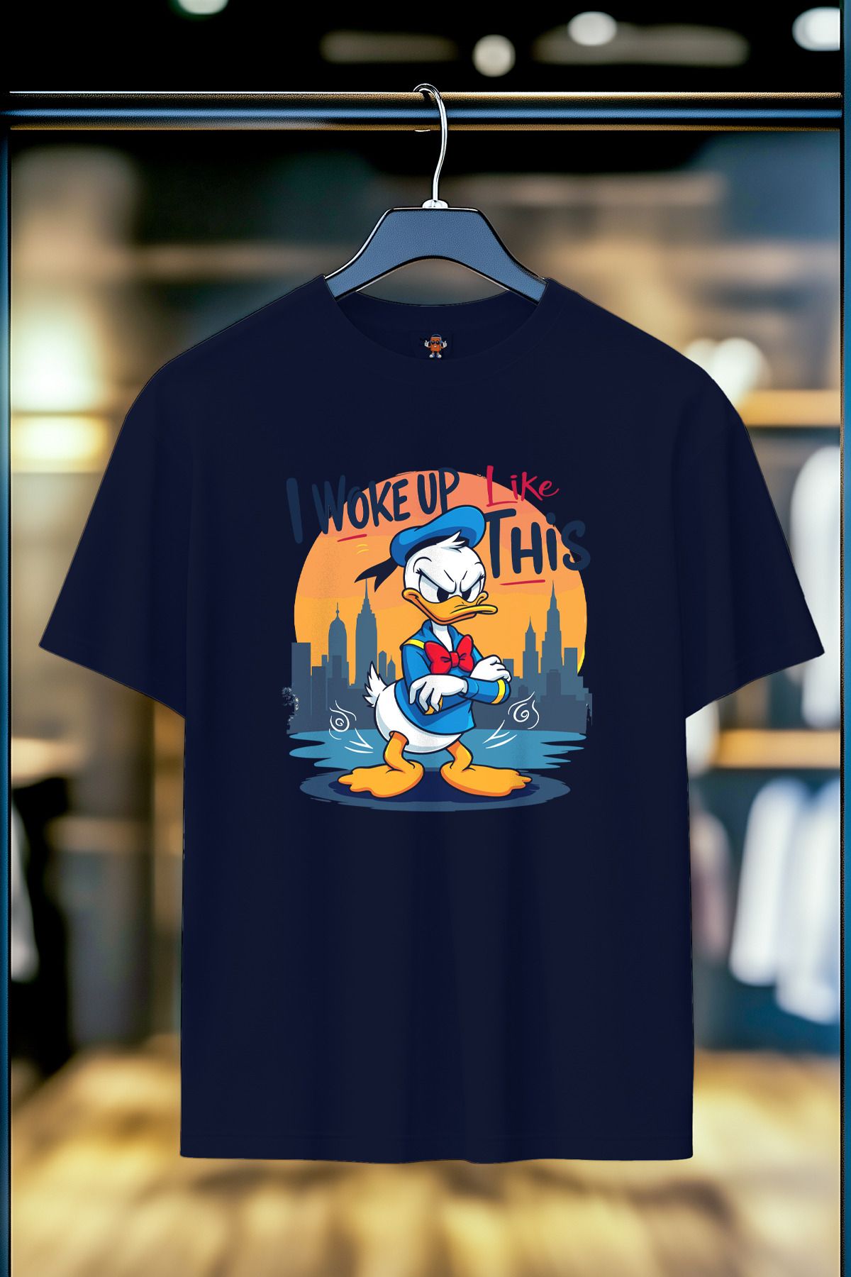 BookOrBook Sleepy Duck %100 Pamuk Premium Kalite Unisex T-Shirt