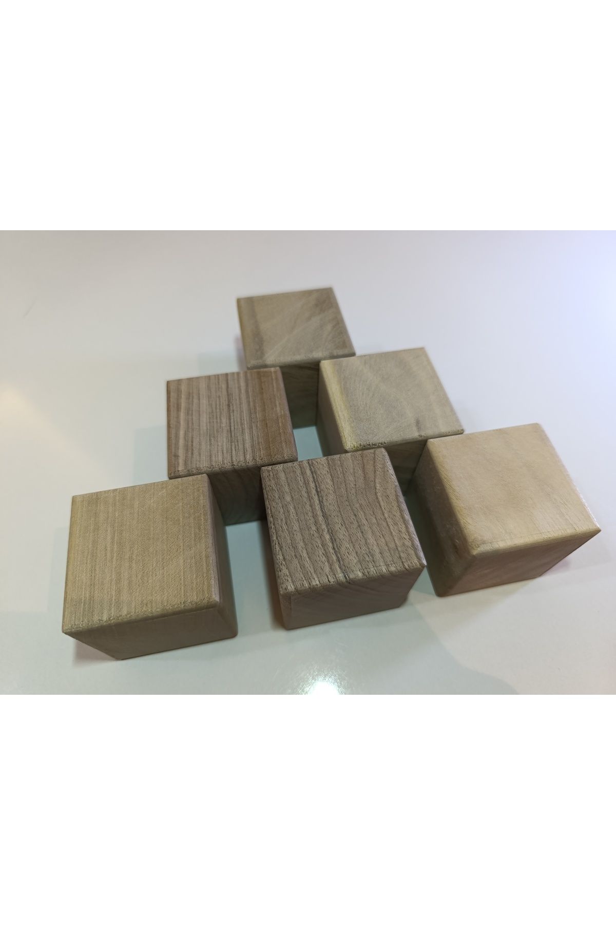 Mess Ahşap Küp Bloklar 5x5x5 cm Oyun, Dekor - 6 Adet