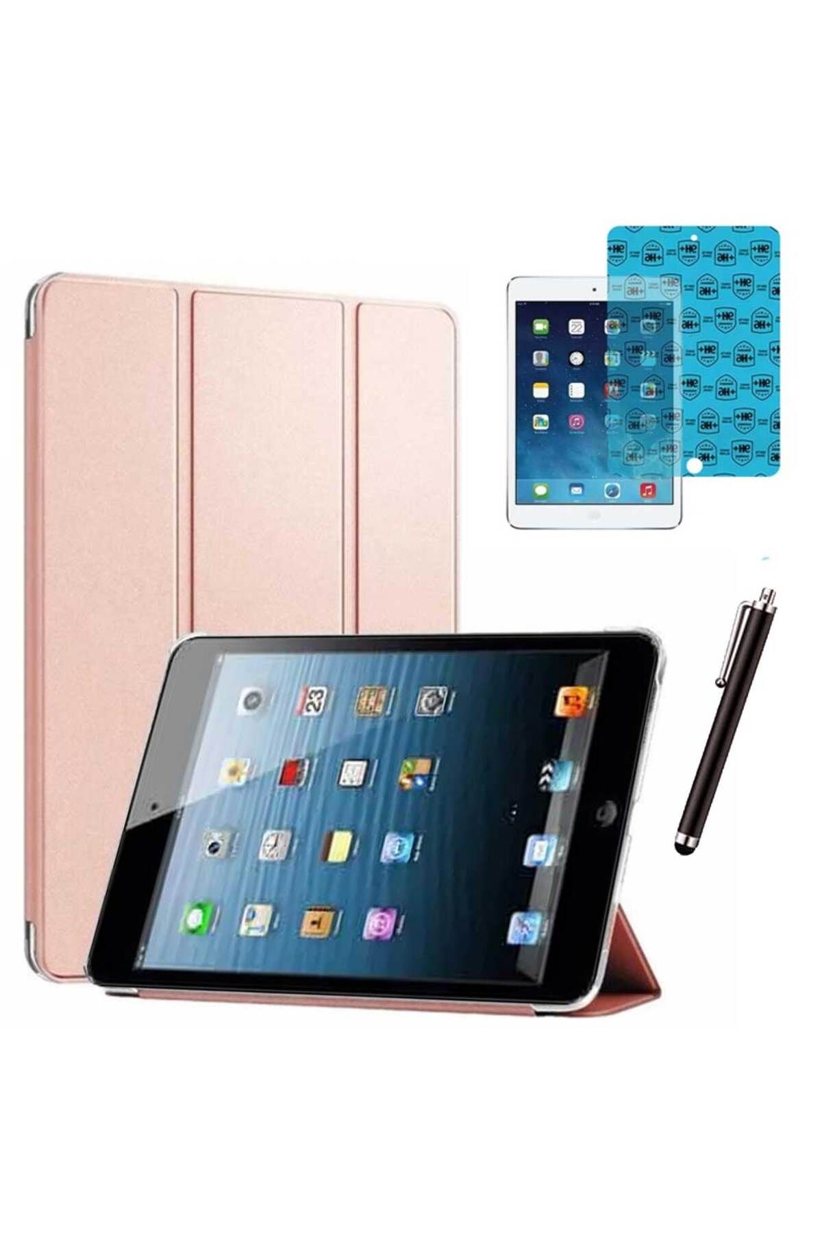Smart Tech Apple iPad Mini 2 / Mini 3 Uyumlu Smart Cover Tablet Kılıfı Ekran Koruyucu Kalem Set
