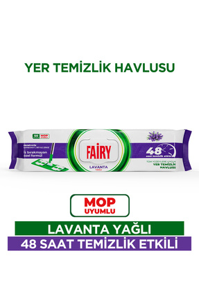 Fairy Çok Amaçlı Mop Uyumlu Yer Temizlik Havlusu 50 Yaprak | Lavanta Yağlı | ...