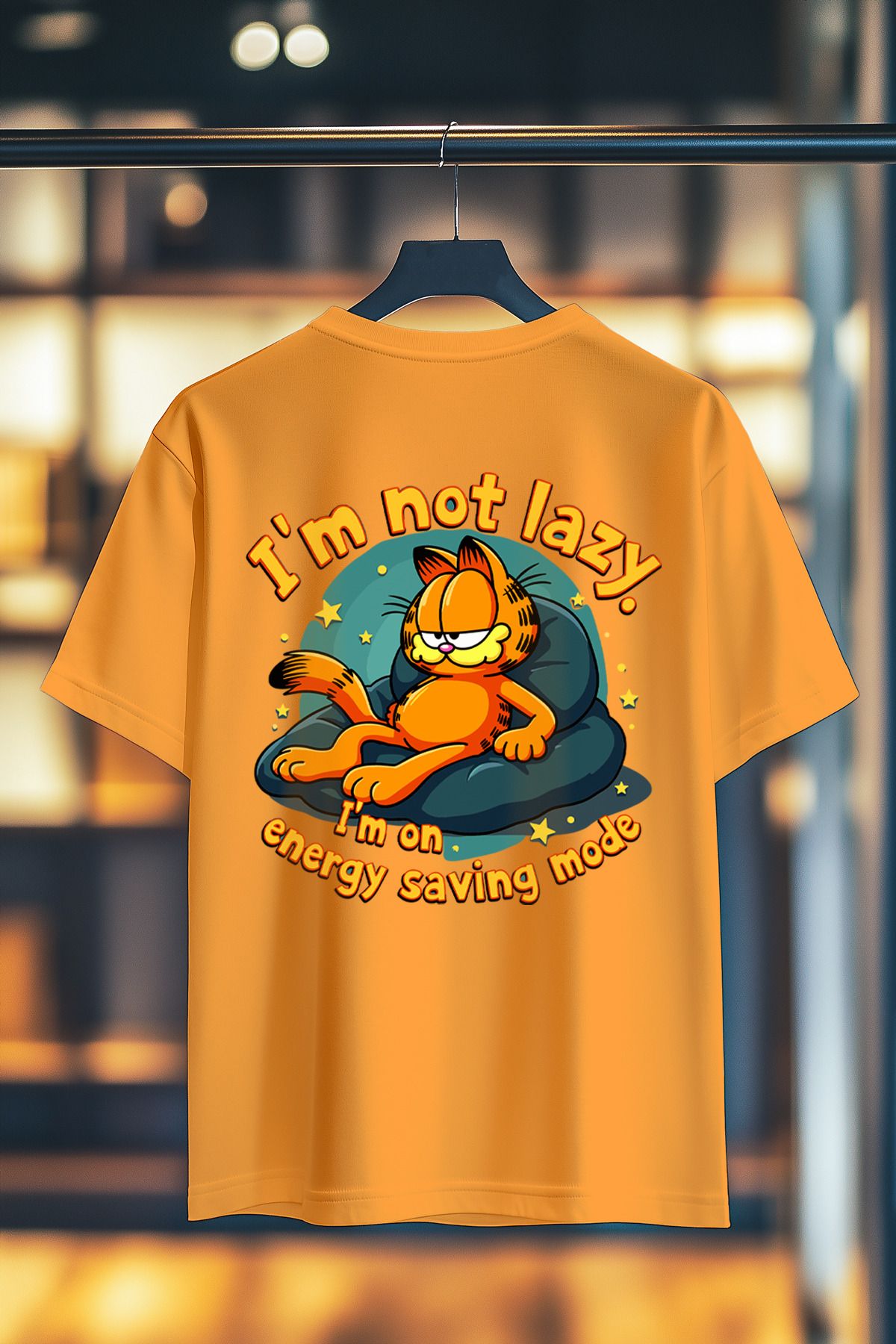 BookOrBook IM not Lazy Garf %100 Pamuk Premium Kalite Sırt Baskılı T-Shirt