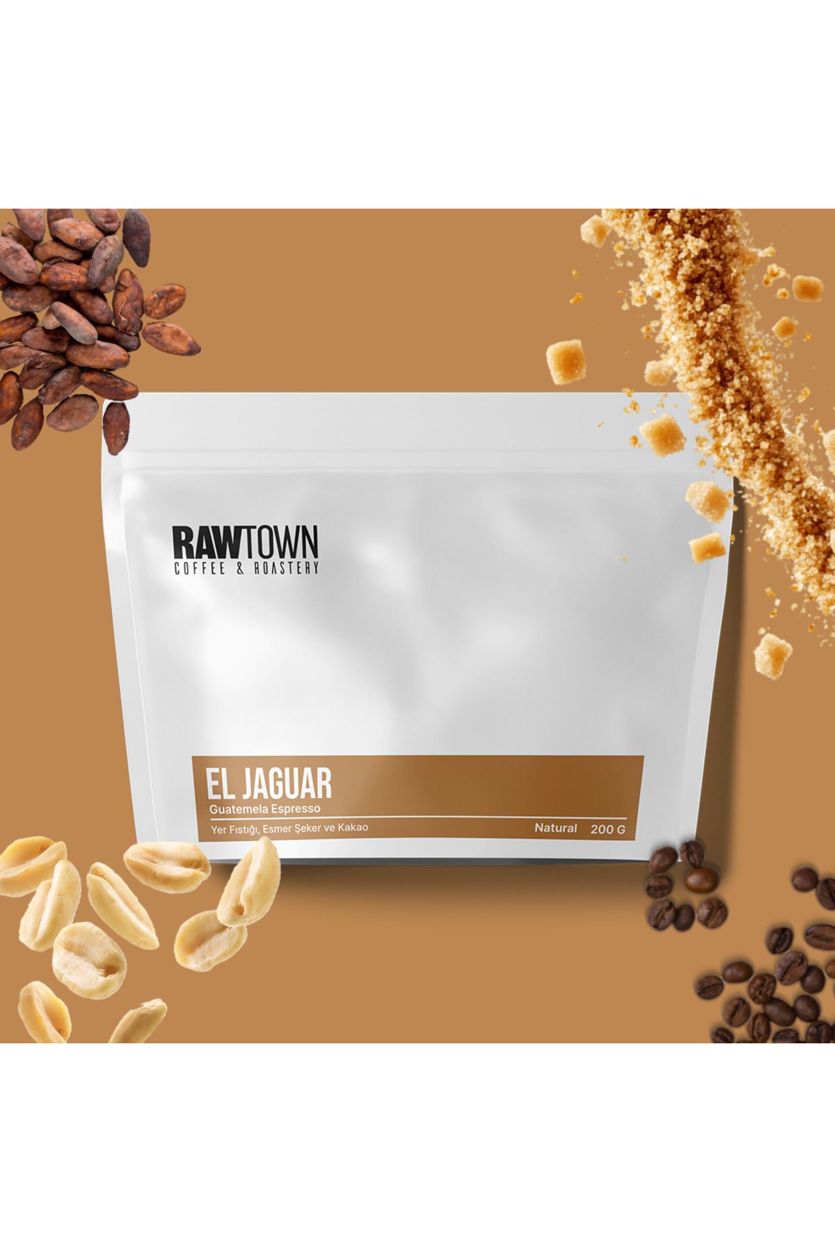 RAWTOWN El Jaguar Guatemala Espresso 200g - Latte -Cappuccino - Americano - Kahve Çekirdeği - Çekirdek Kahve