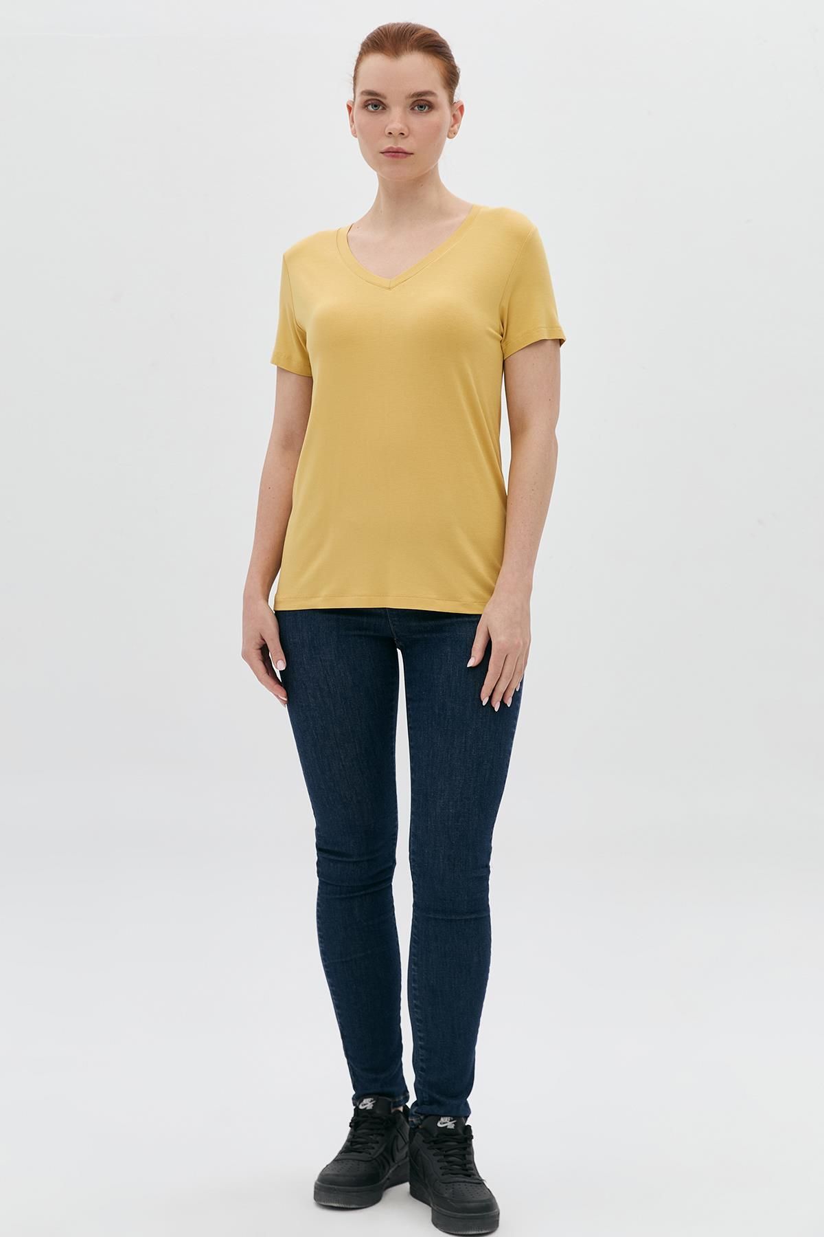 DAIDO Basic Viskon V Yaka T-Shirt